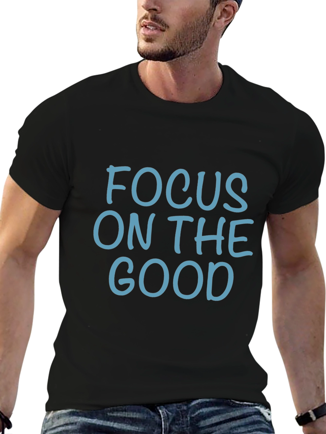Focus On The Good Graphic Black T-Shirt