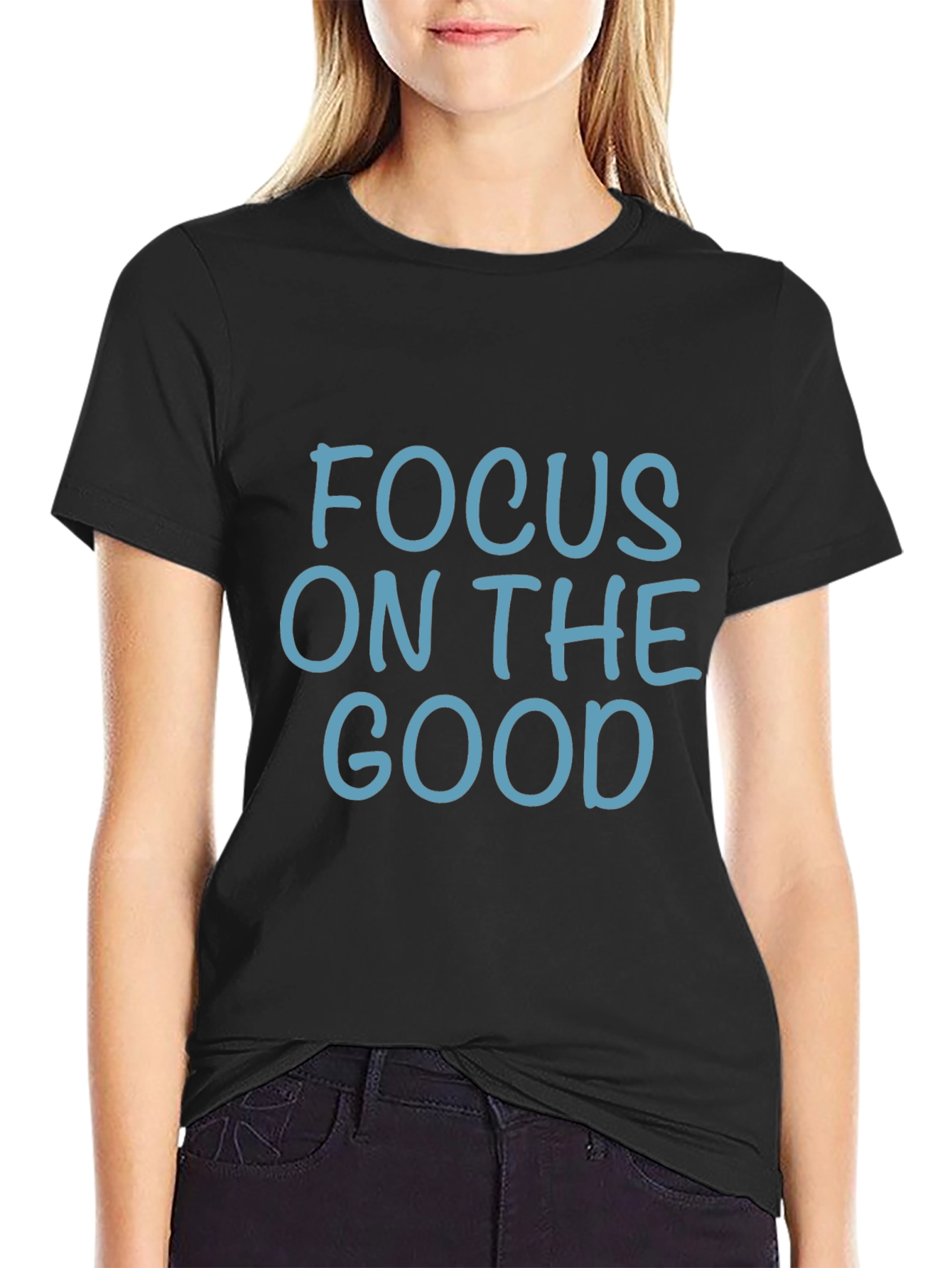 Focus On The Good Graphic Black T-Shirt