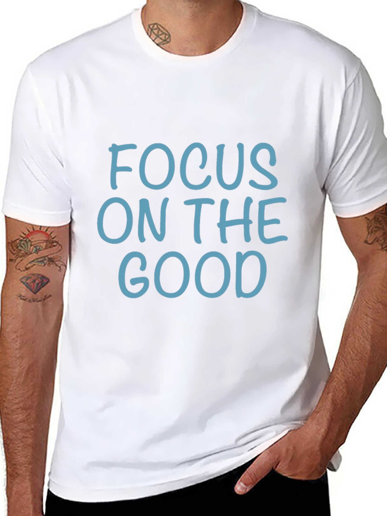 Focus On The Good Graphic Black T-Shirt