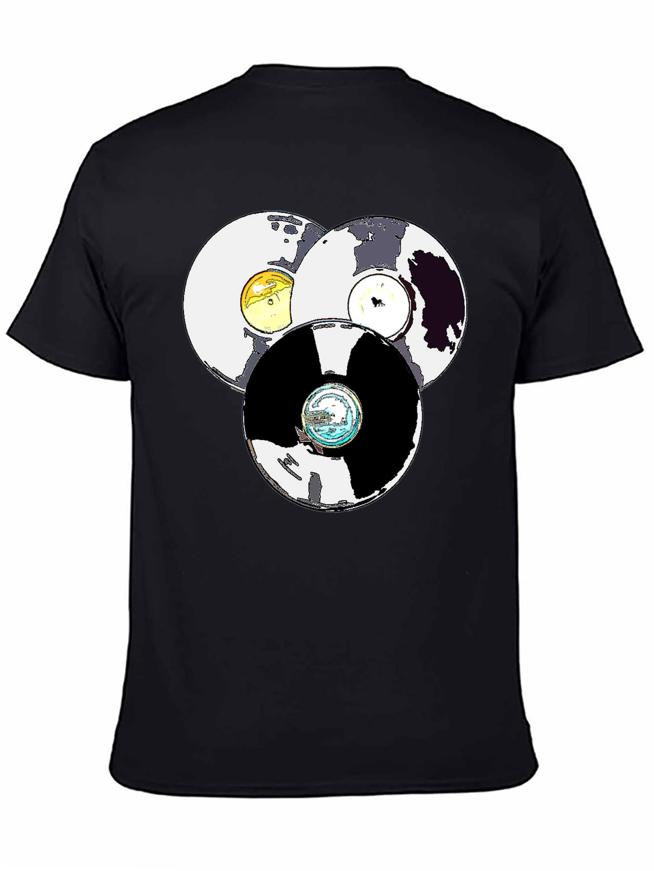 Retro Record Stack Graphic T-Shirt