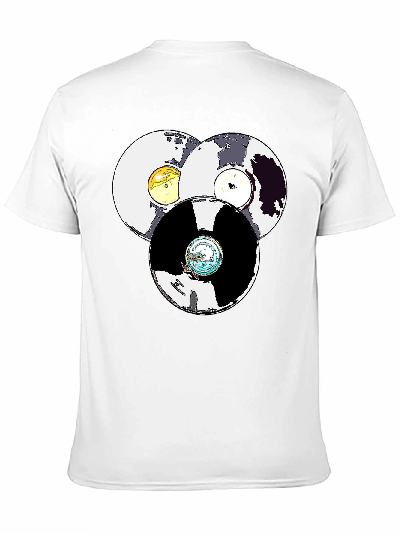 Retro Record Stack Graphic T-Shirt