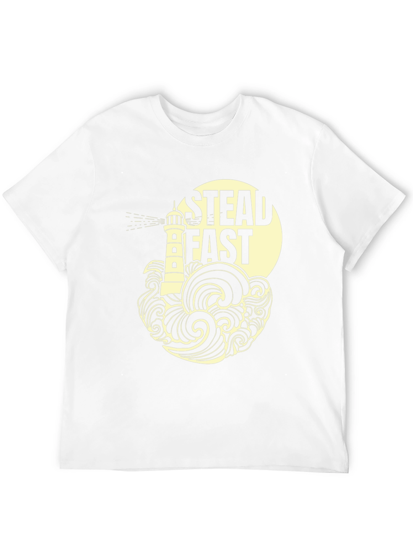 Steadfast Lighthouse Graphic Tee - Black Cotton T-Shirt