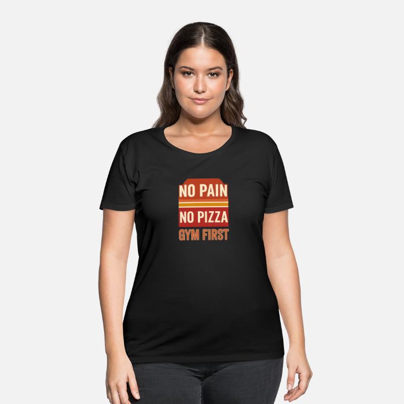 No Pain No Pizza Funny Gym Motivation Shirt for