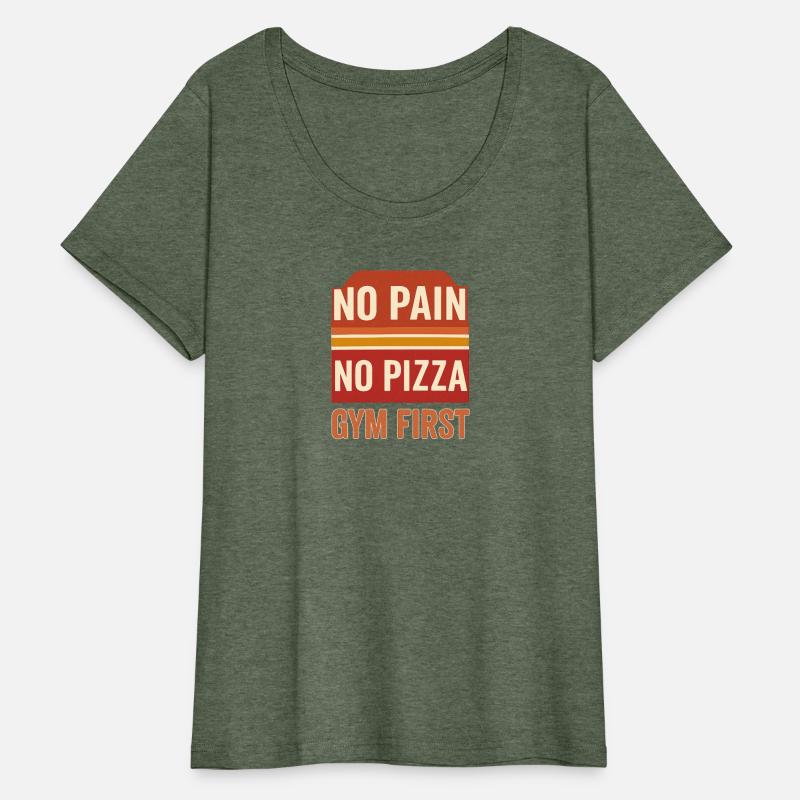 No Pain No Pizza Funny Gym Motivation Shirt for
