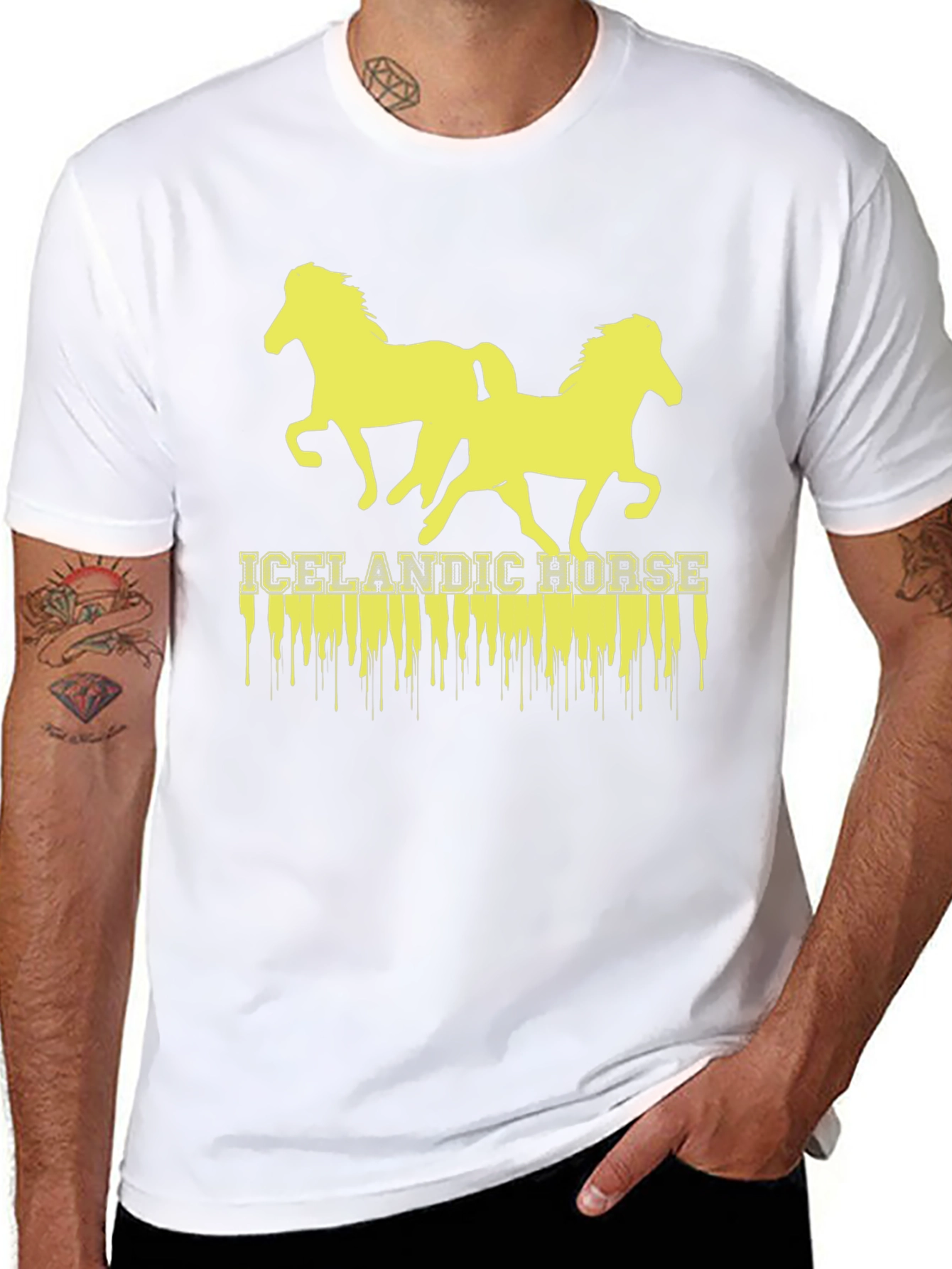 Icelandic Horse Graphic T-Shirt - Black