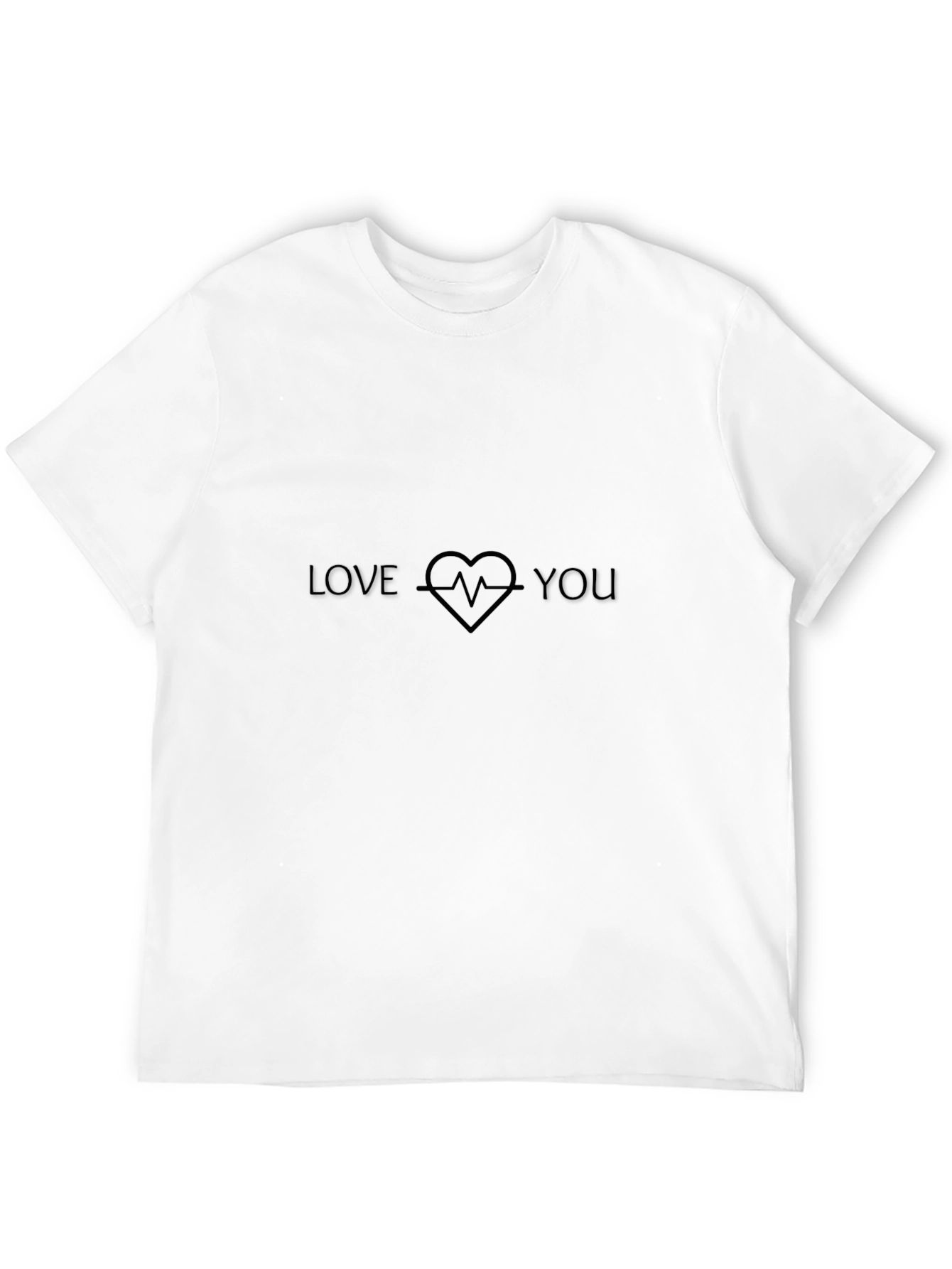 Love You Heartbeat T-Shirt - Black