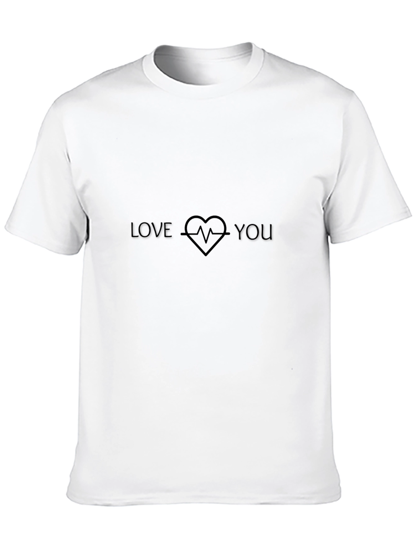 Love You Heartbeat T-Shirt - Black