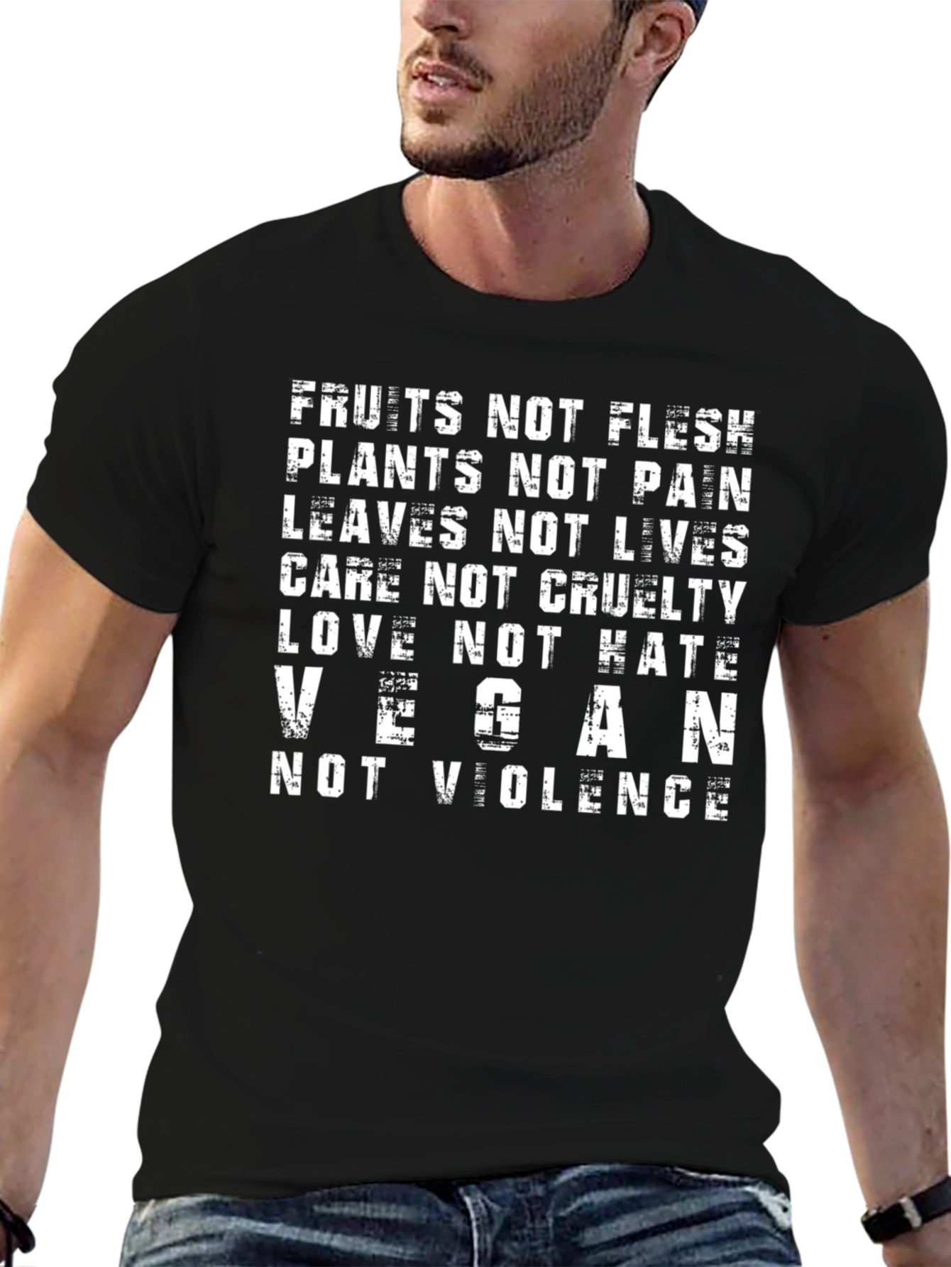Vegan Message Graphic Tee - Fruits Not Flesh