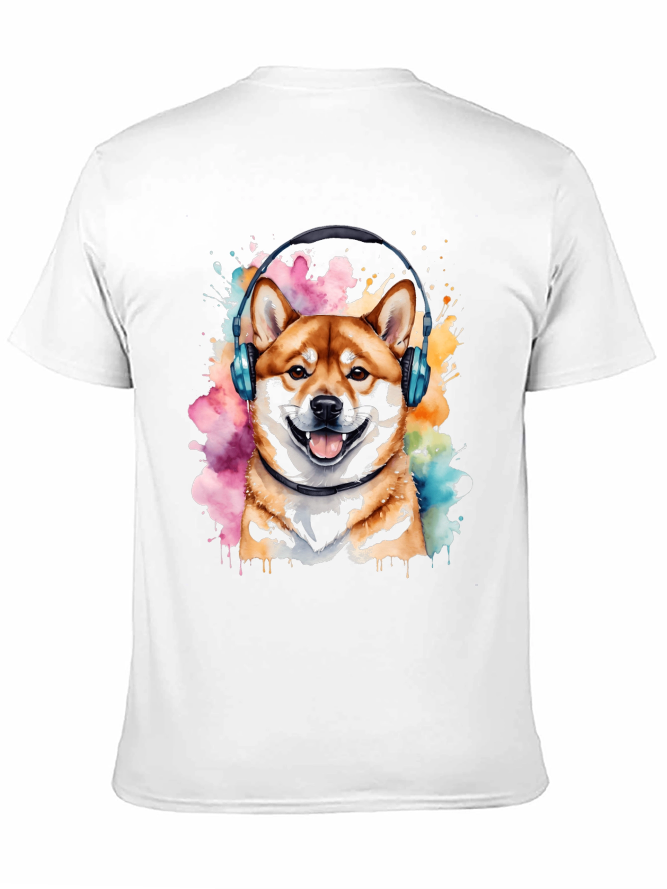 Shiba Inu Headphones Graphic Tee