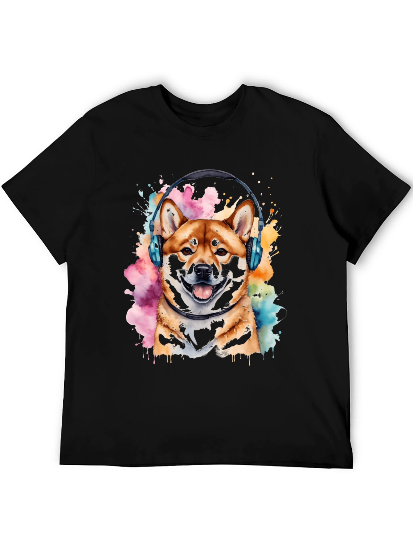 Shiba Inu Headphones Graphic Tee