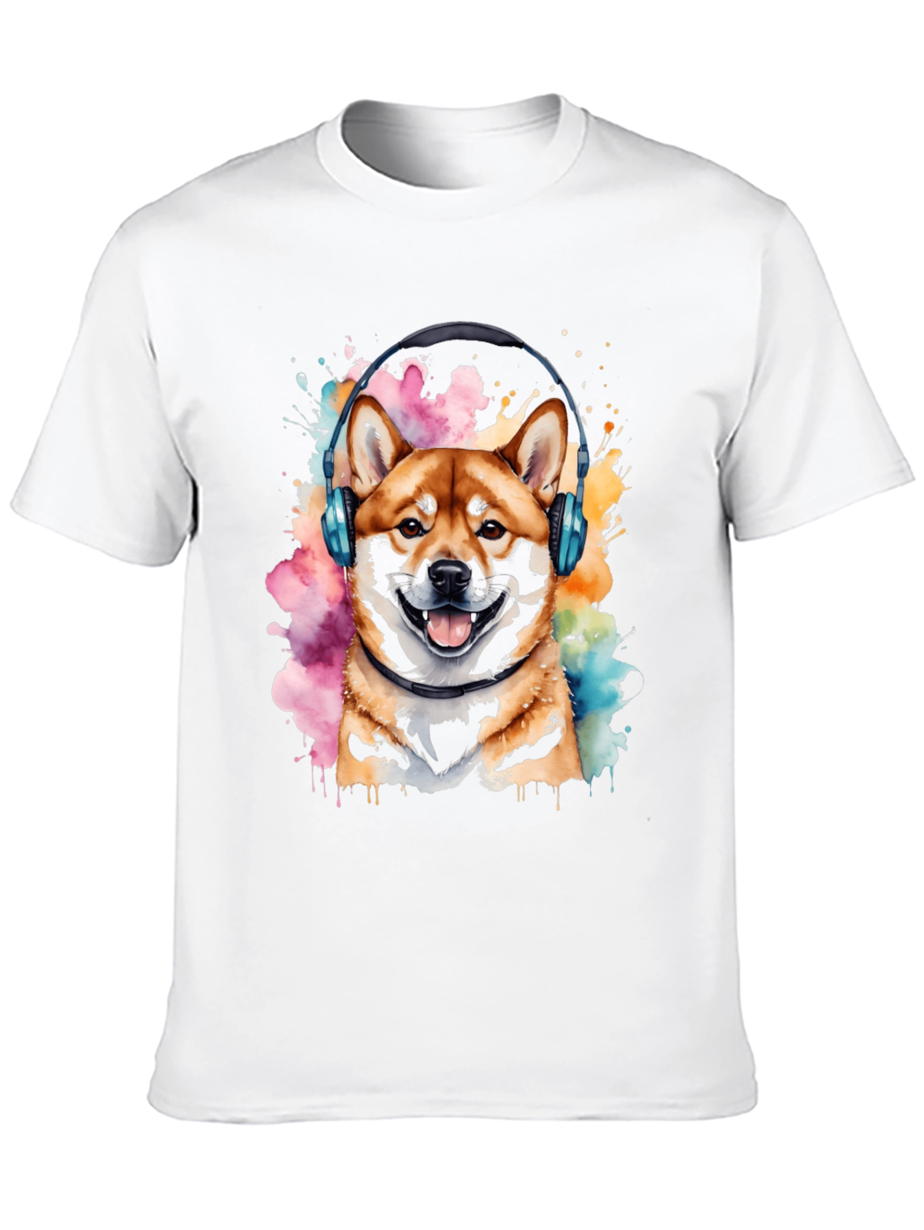Shiba Inu Headphones Graphic Tee