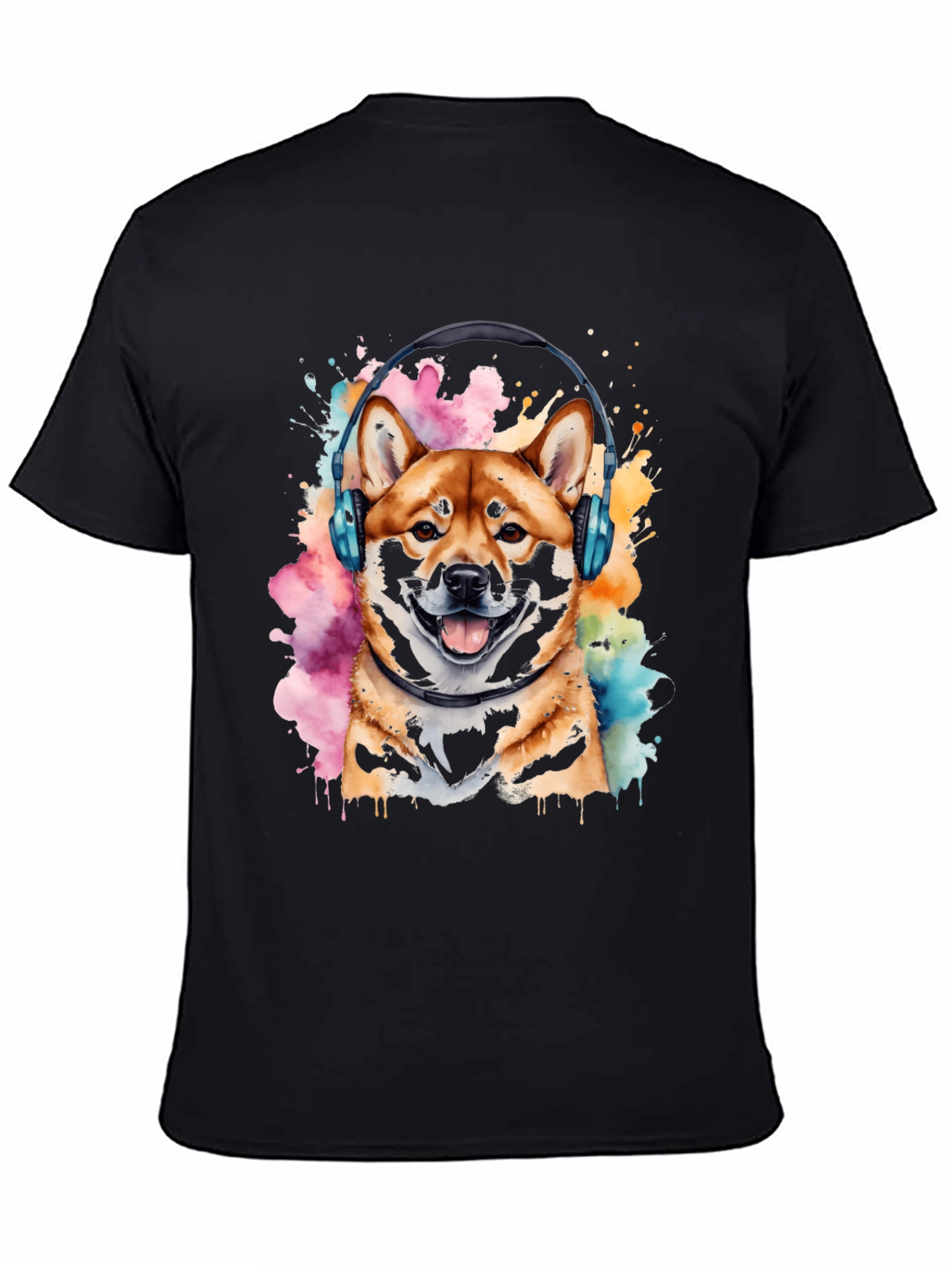 Shiba Inu Headphones Graphic Tee