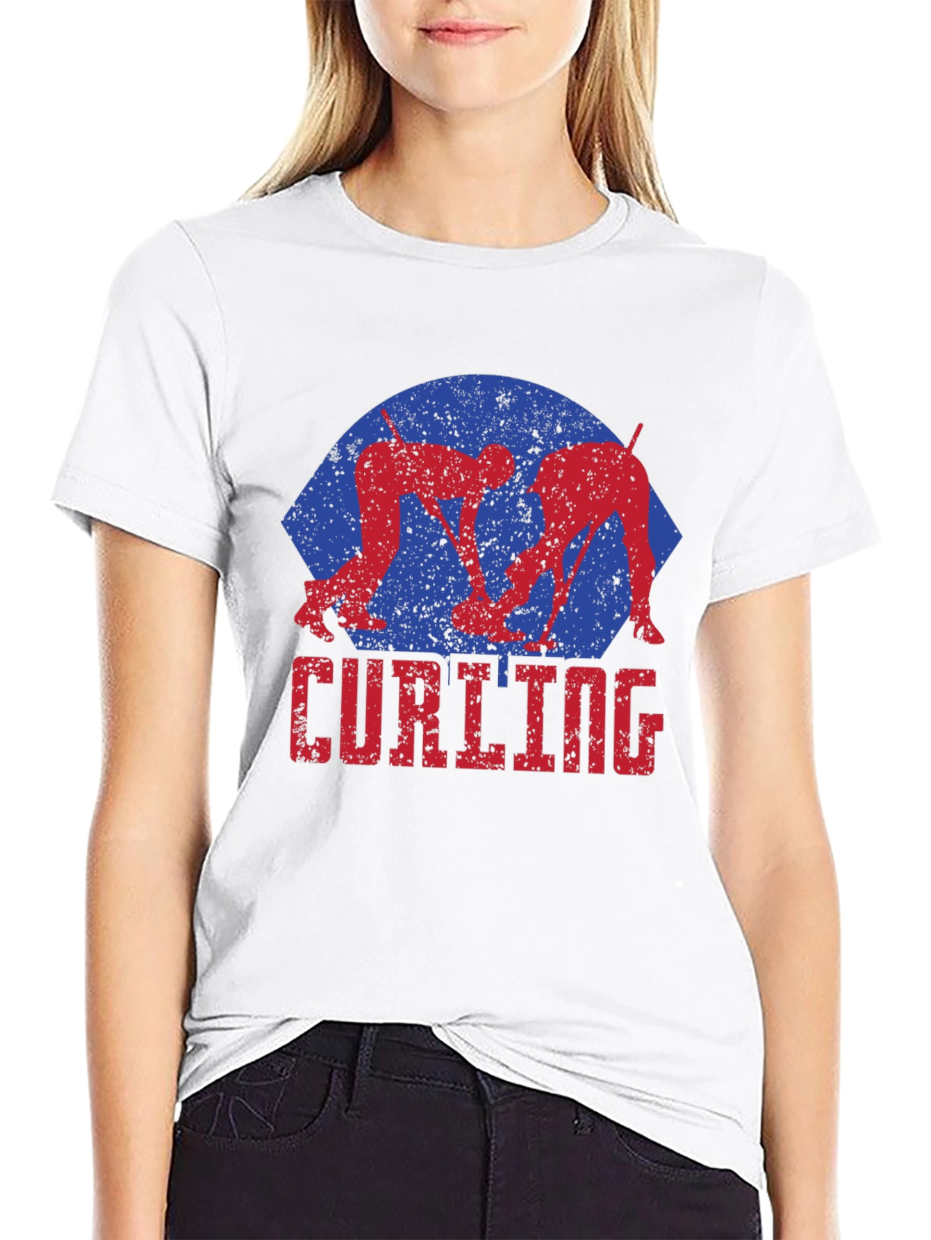 Curling T-Shirt - Retro Style Sports Tee