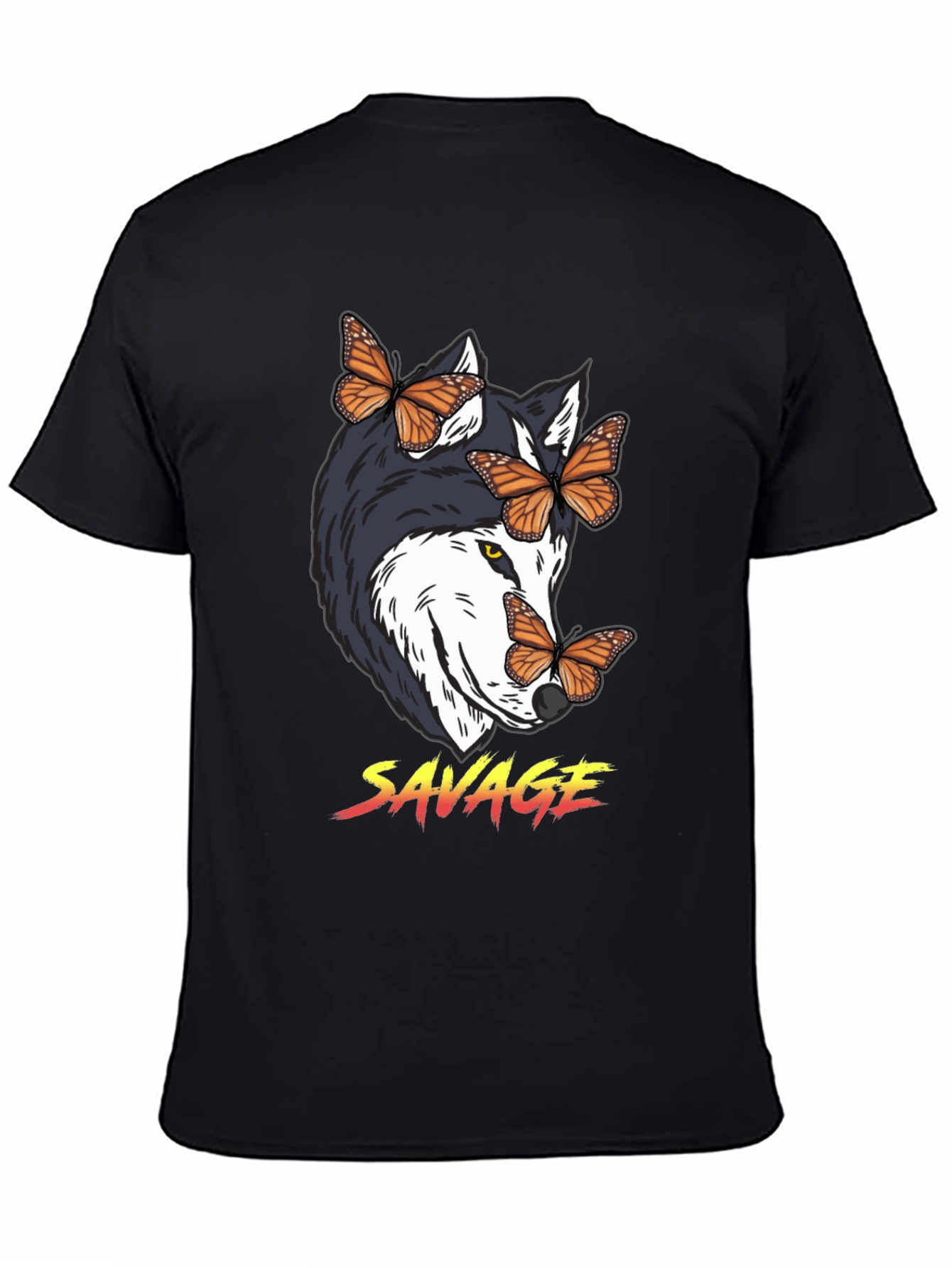 Savage Wolf Butterfly Graphic Tee