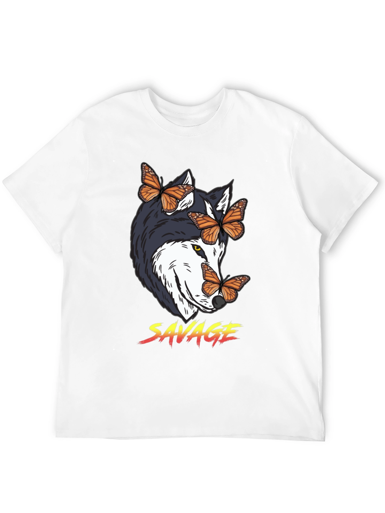 Savage Wolf Butterfly Graphic Tee