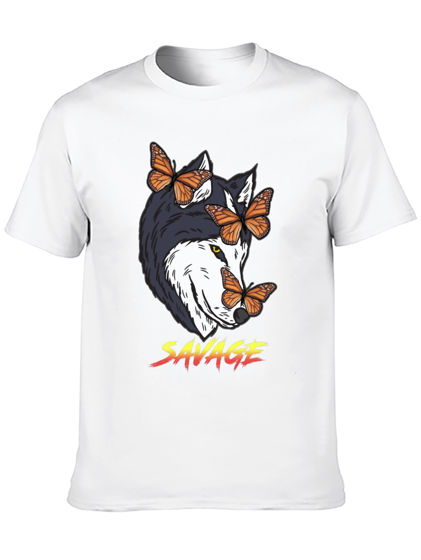 Savage Wolf Butterfly Graphic Tee