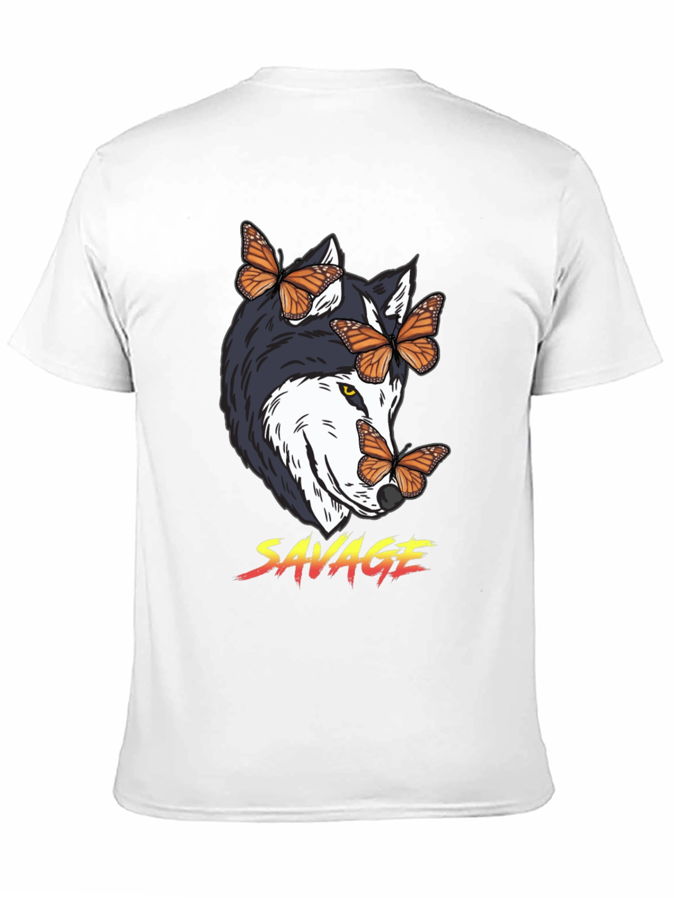 Savage Wolf Butterfly Graphic Tee