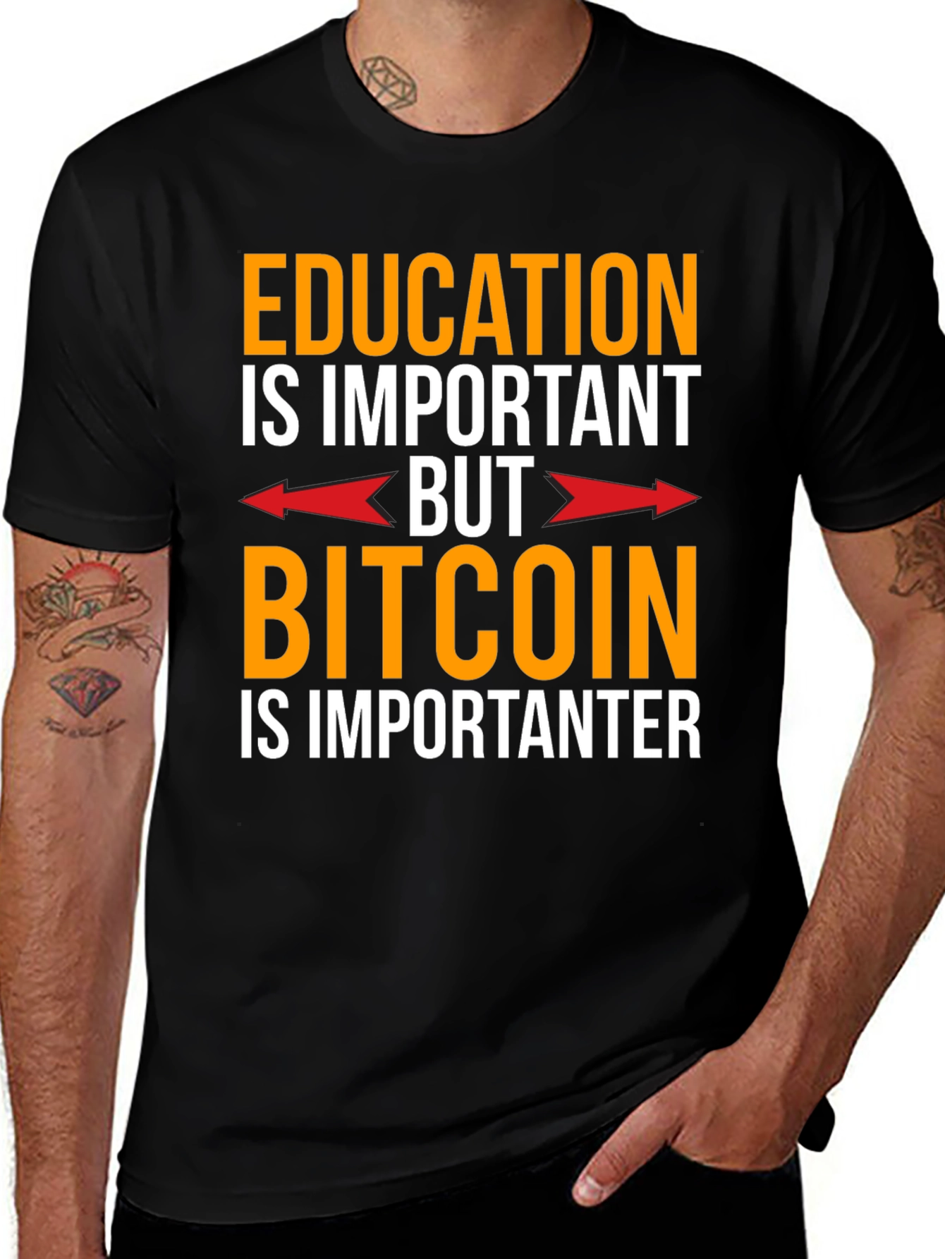 Education is Important But Bitcoin T-Shirt