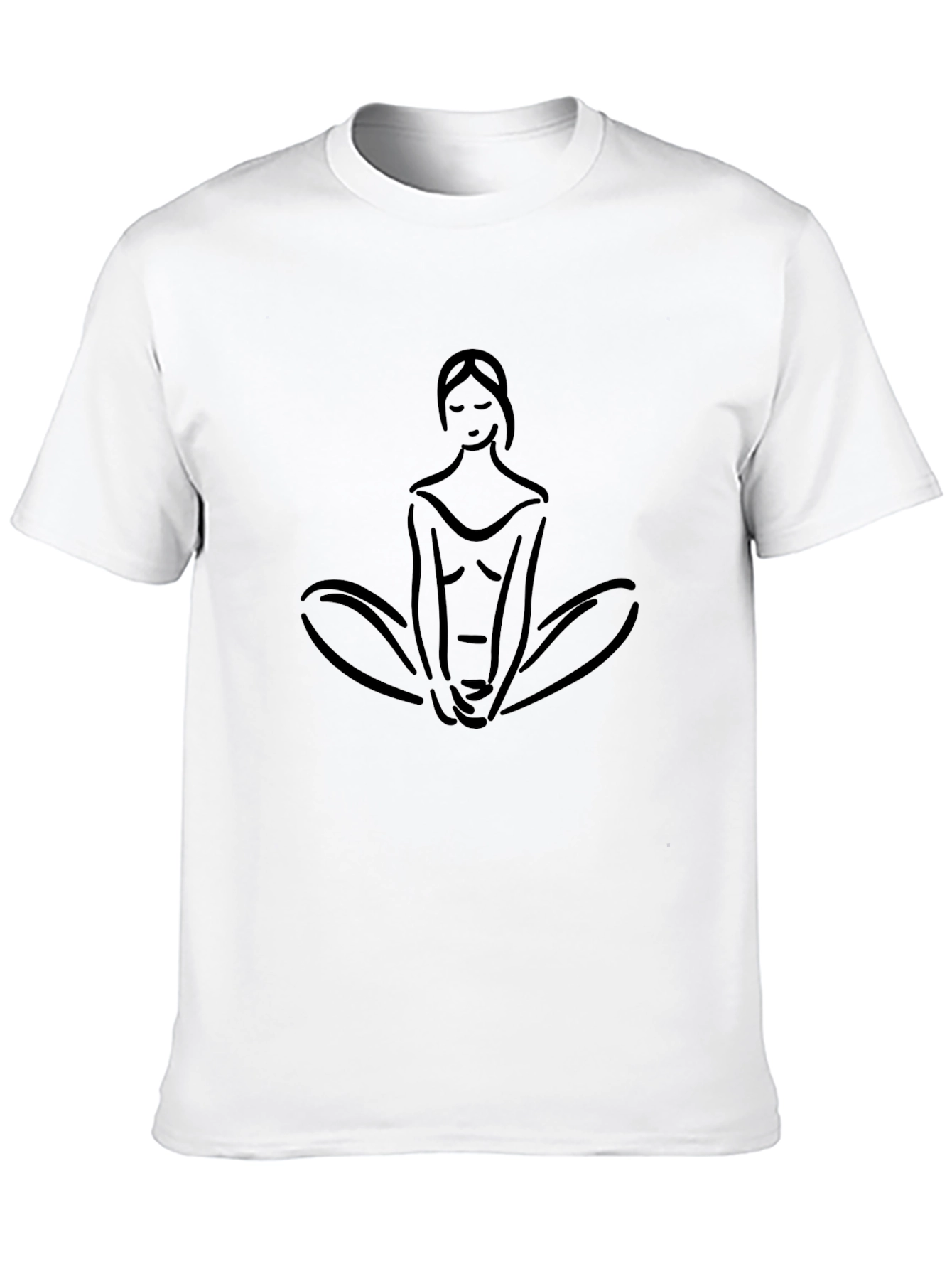 Yoga Pose T-Shirt - Minimalist Line Art