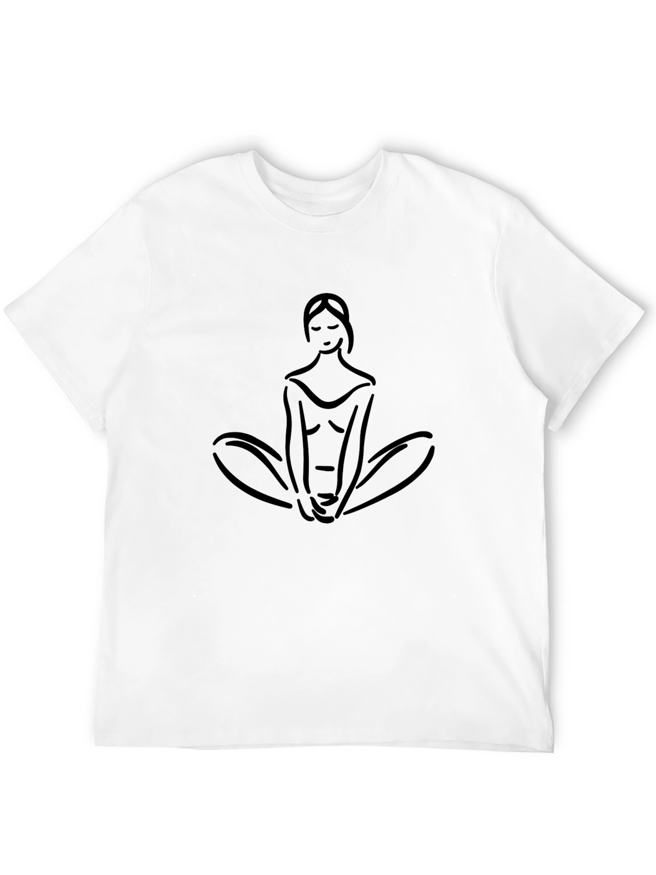 Yoga Pose T-Shirt - Minimalist Line Art
