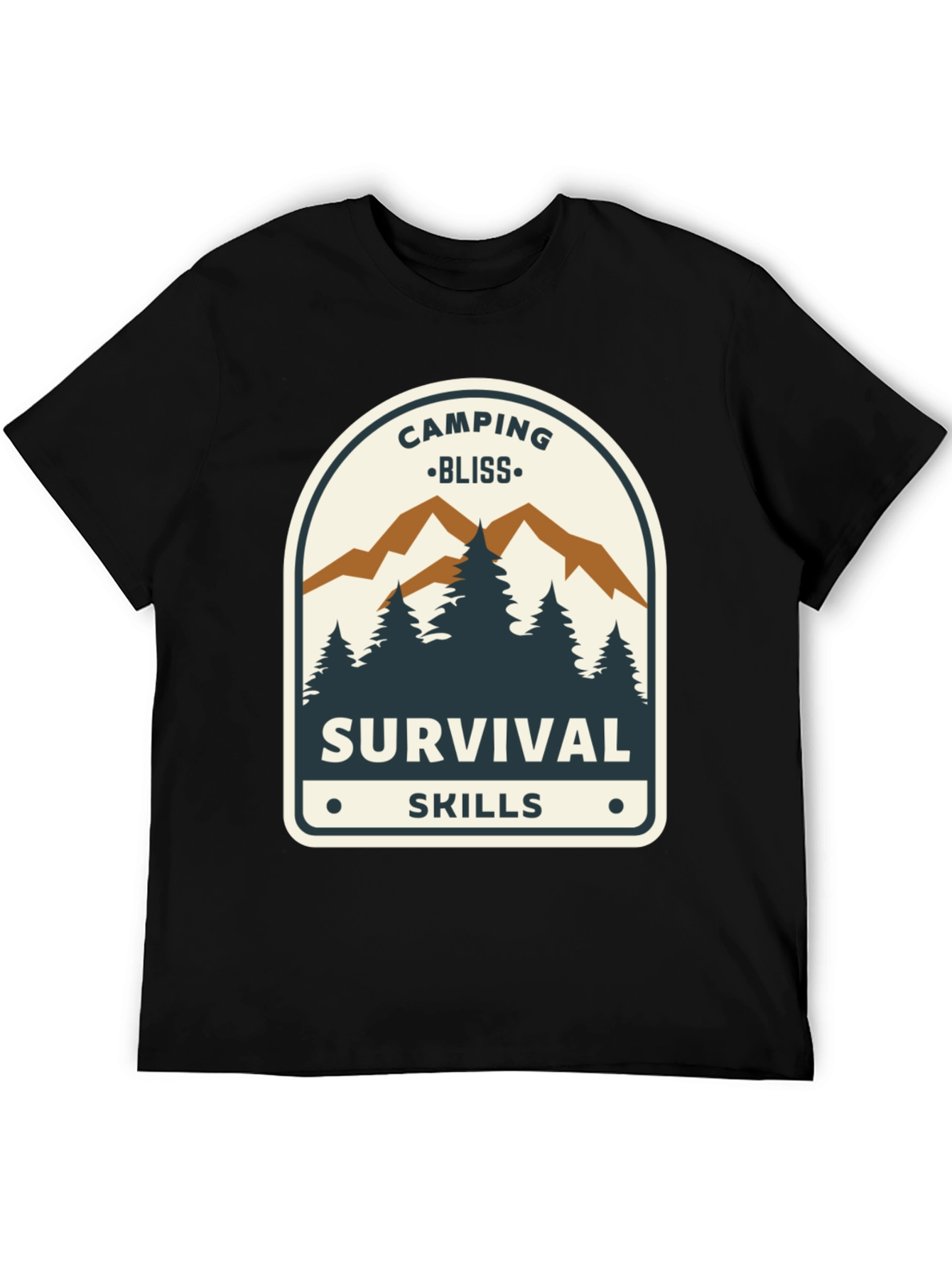 Camping Bliss Survival Skills Black T-Shirt