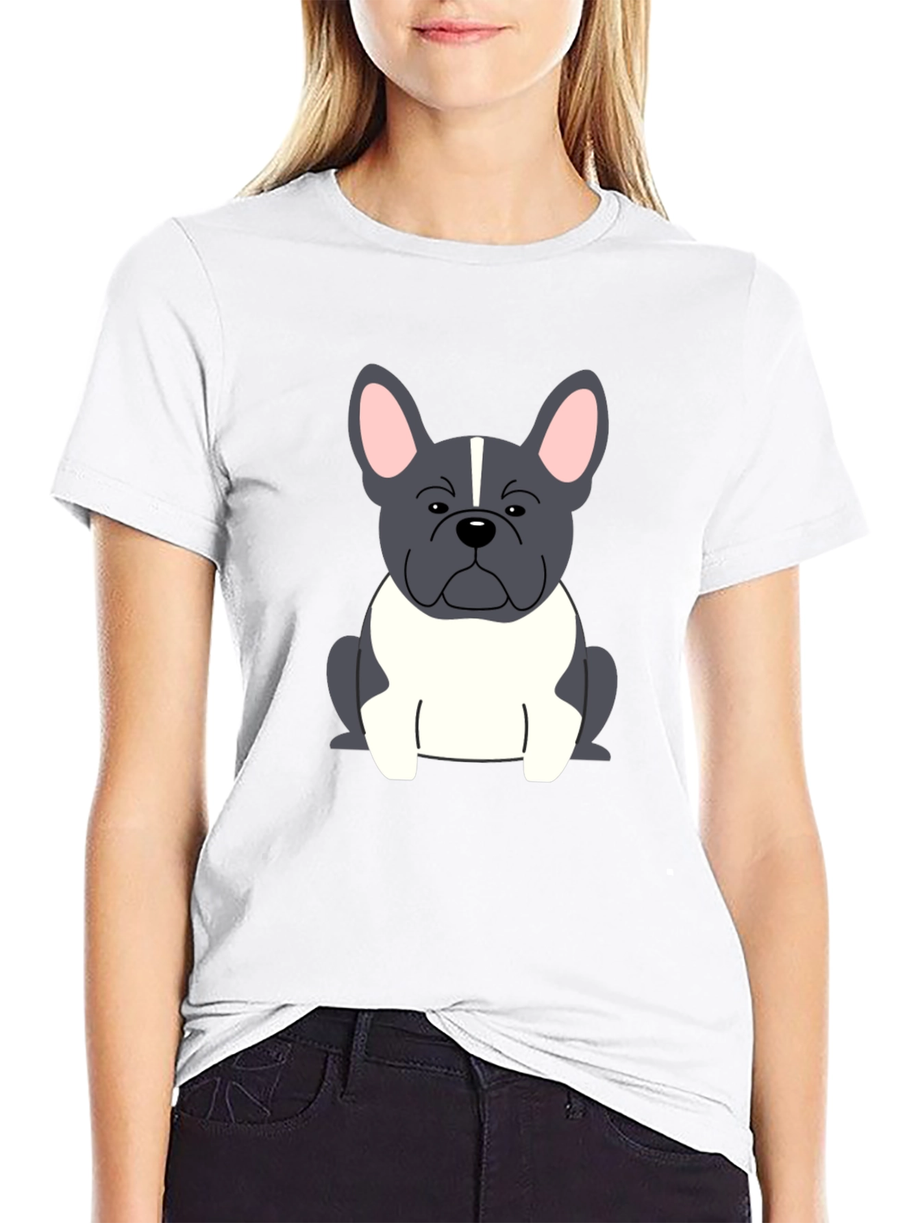 Dog Graphic Tee - French Bulldog Design