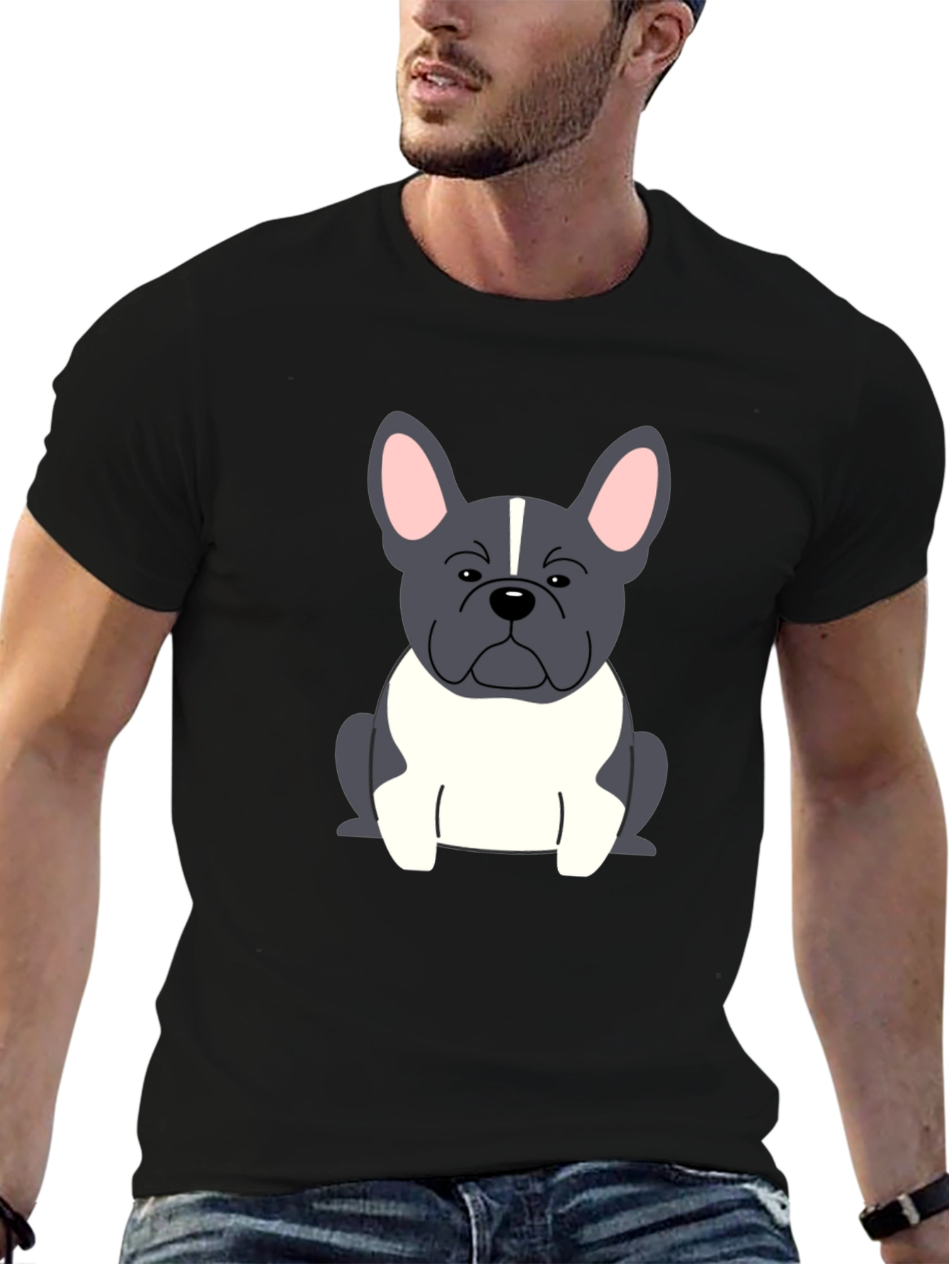 Dog Graphic Tee - French Bulldog Design