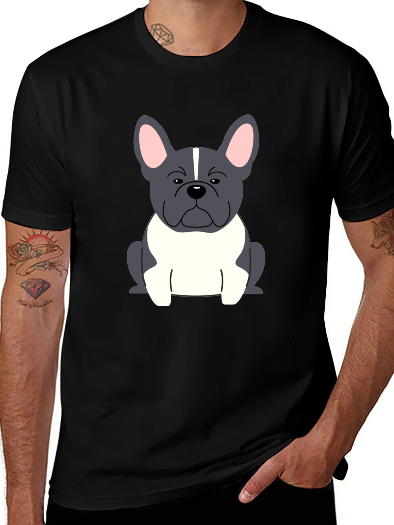 Dog Graphic Tee - French Bulldog Design