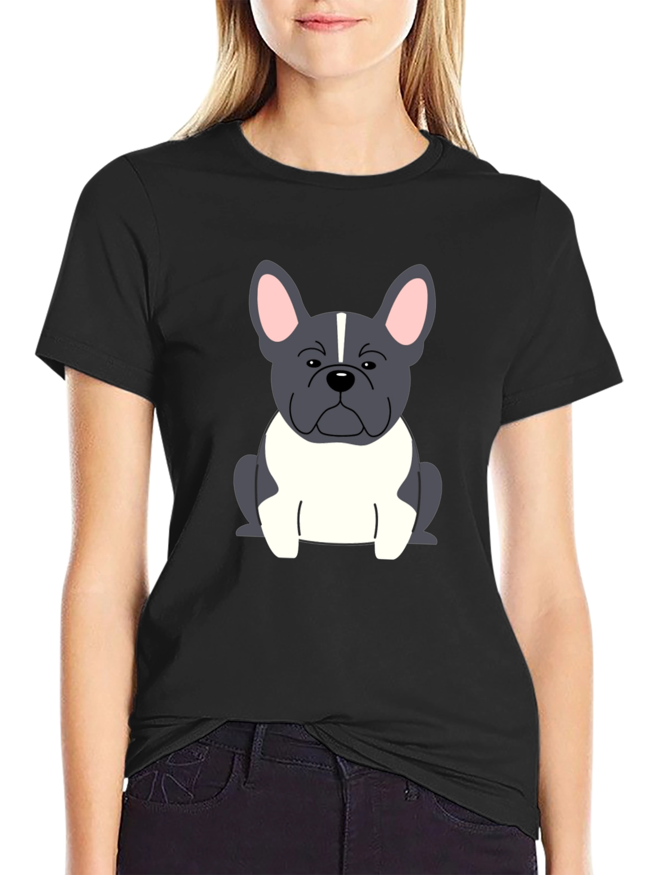 Dog Graphic Tee - French Bulldog Design