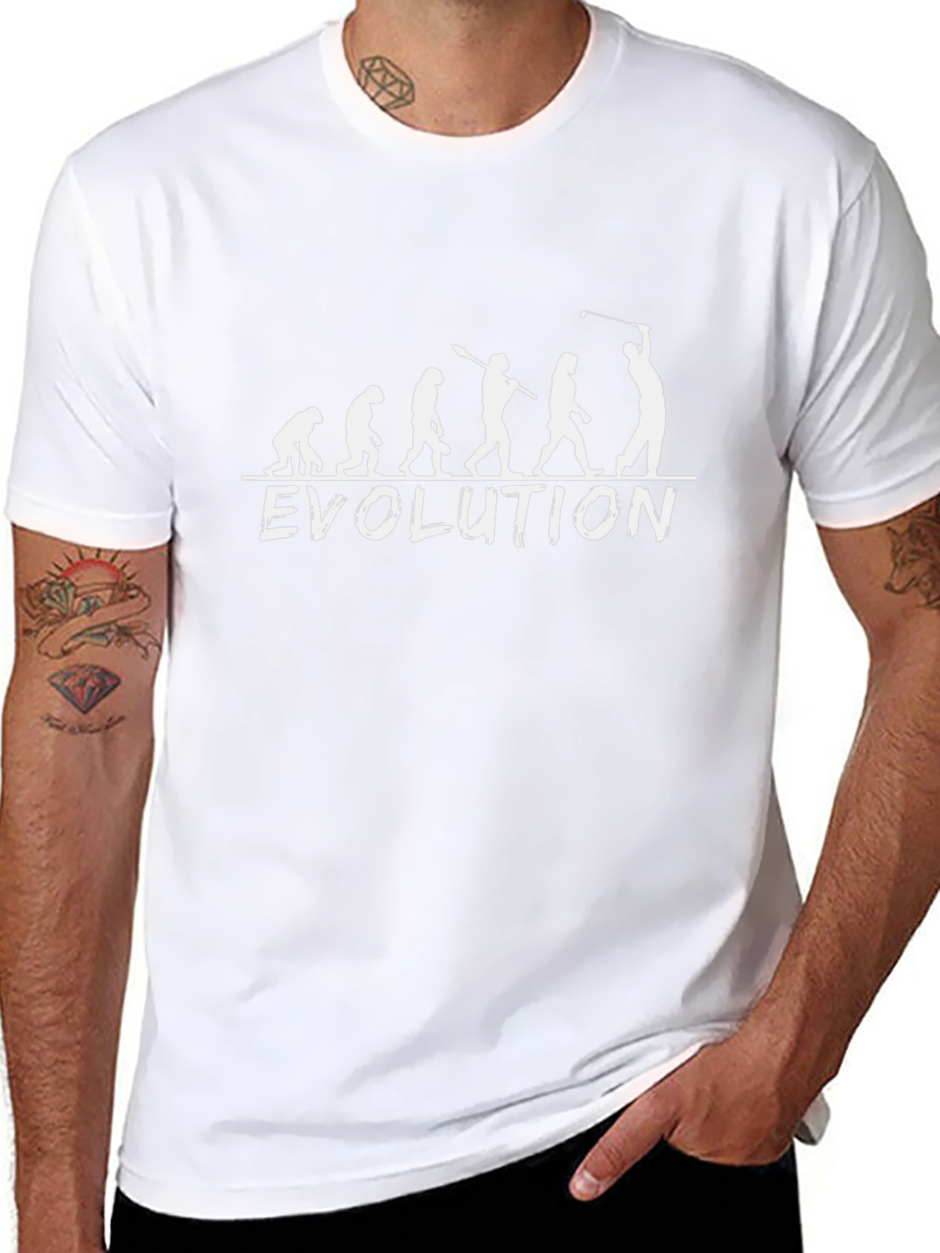 Evolution of Golfing T-Shirt - Black Cotton Tee