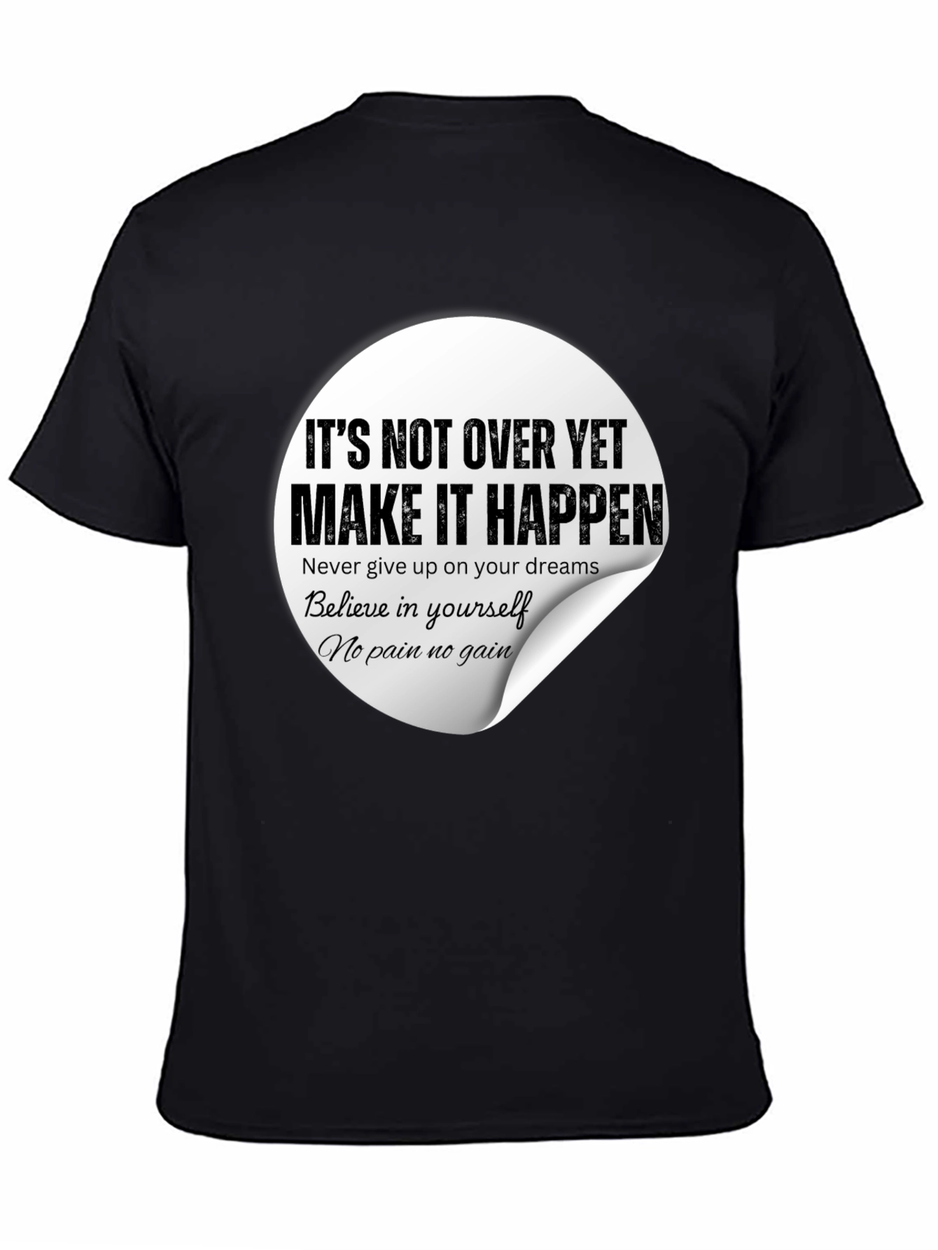 Inspirational Graphic Tee - Make It Happen Black T-Shirt