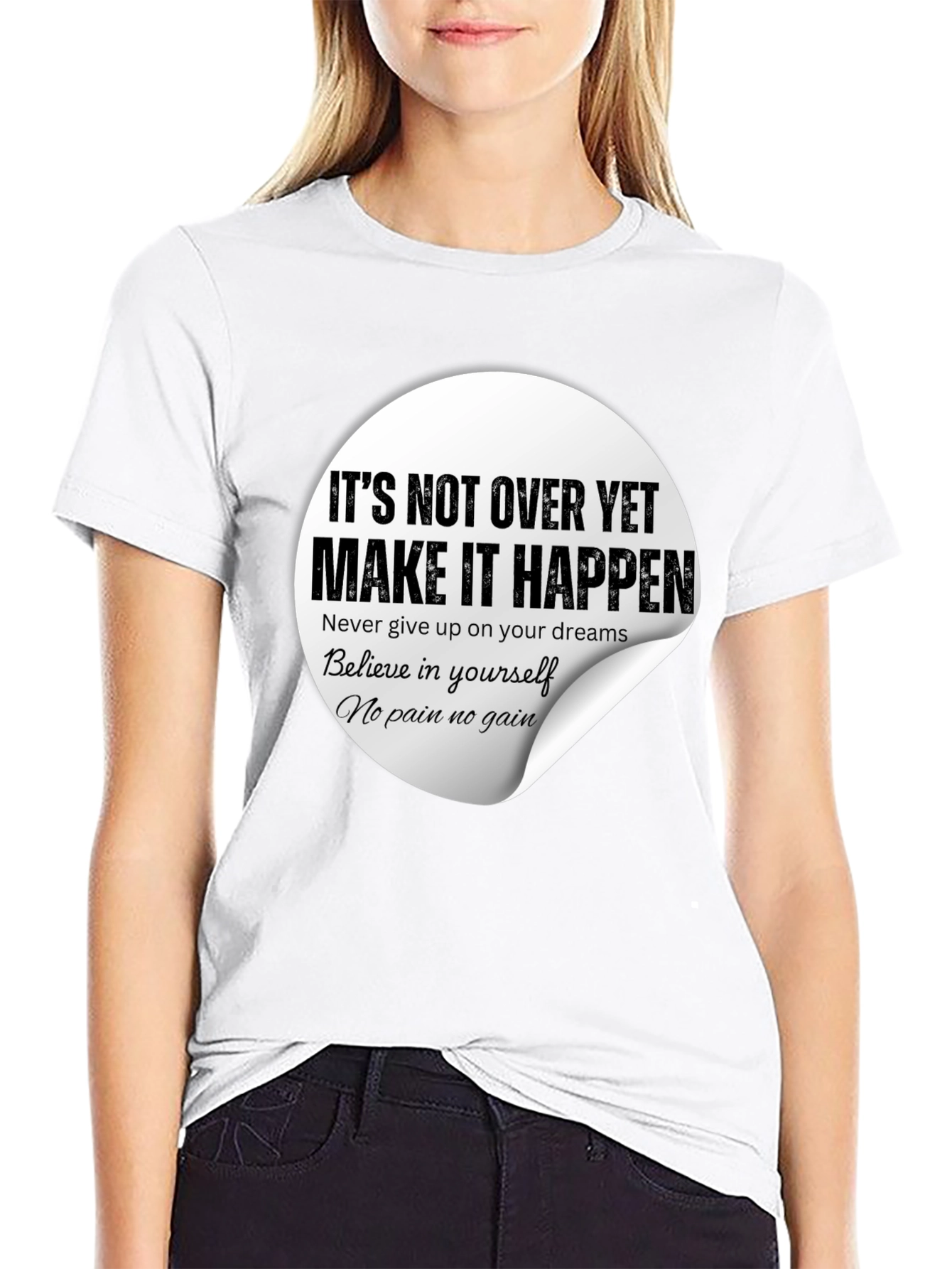 Inspirational Graphic Tee - Make It Happen Black T-Shirt