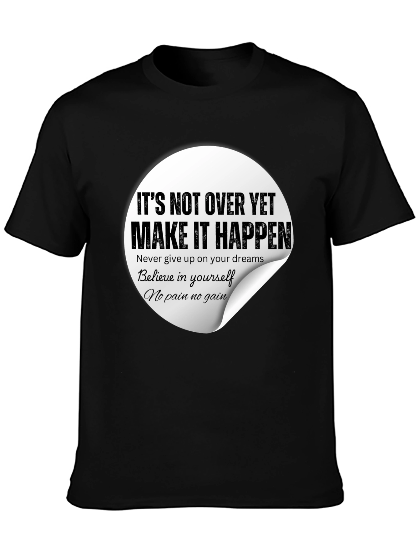 Inspirational Graphic Tee - Make It Happen Black T-Shirt