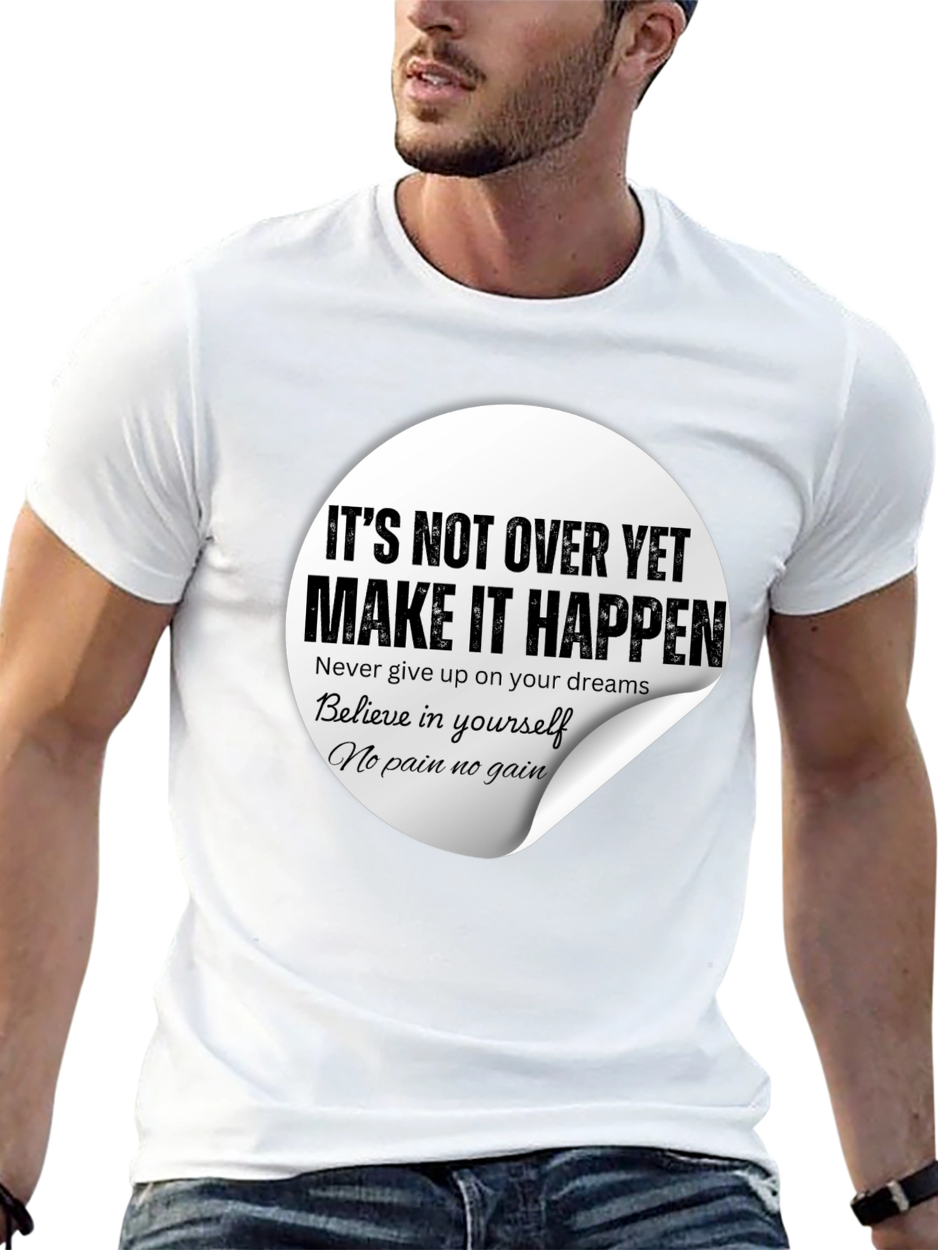 Inspirational Graphic Tee - Make It Happen Black T-Shirt