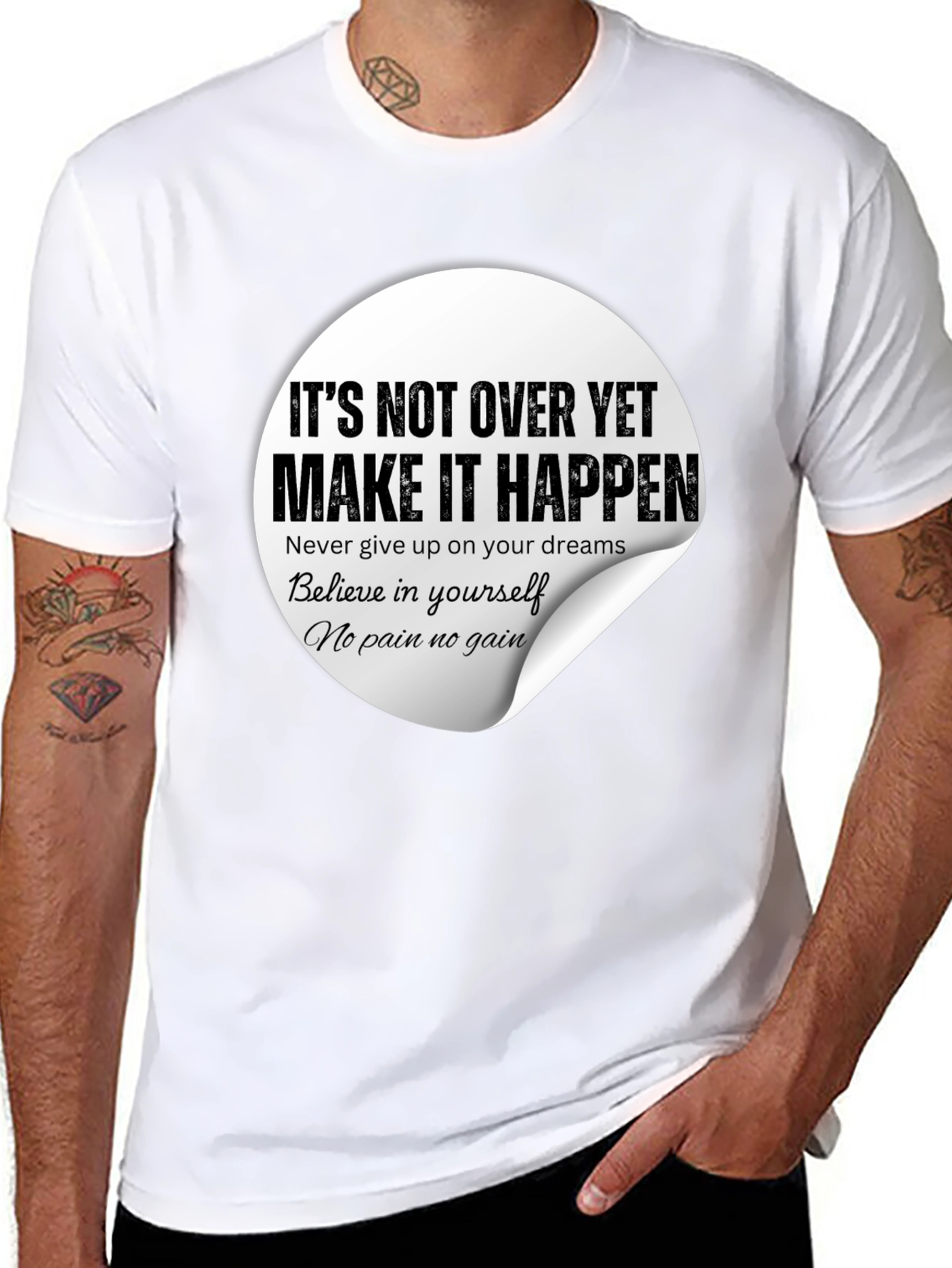 Inspirational Graphic Tee - Make It Happen Black T-Shirt