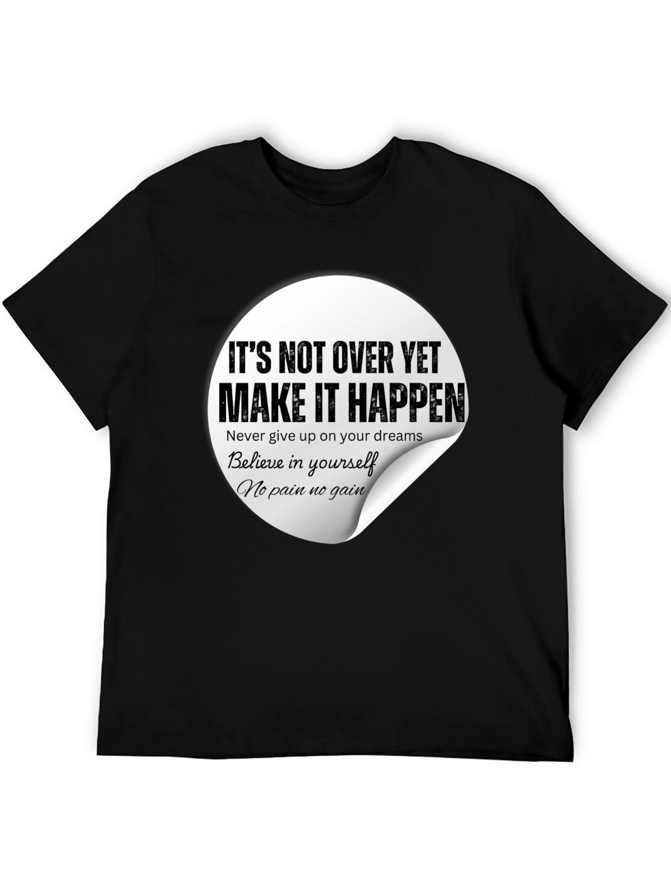 Inspirational Graphic Tee - Make It Happen Black T-Shirt