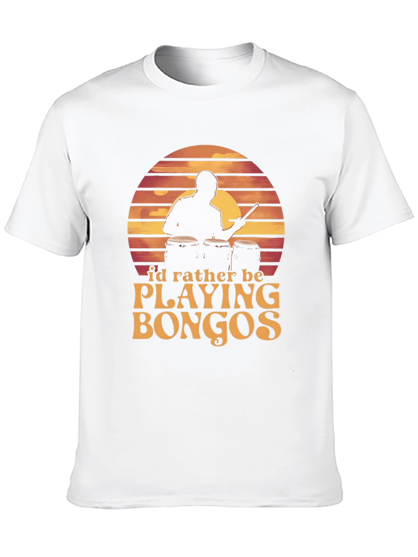 Bongo Player Graphic Tee - Sunset Drummer Shirt
