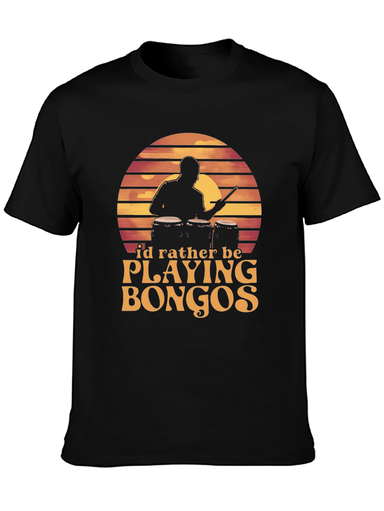 Bongo Player Graphic Tee - Sunset Drummer Shirt