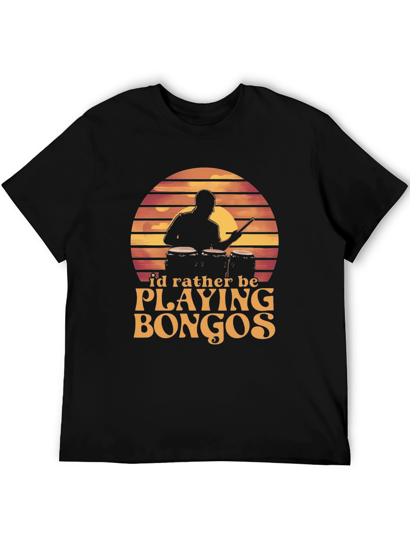 Bongo Player Graphic Tee - Sunset Drummer Shirt