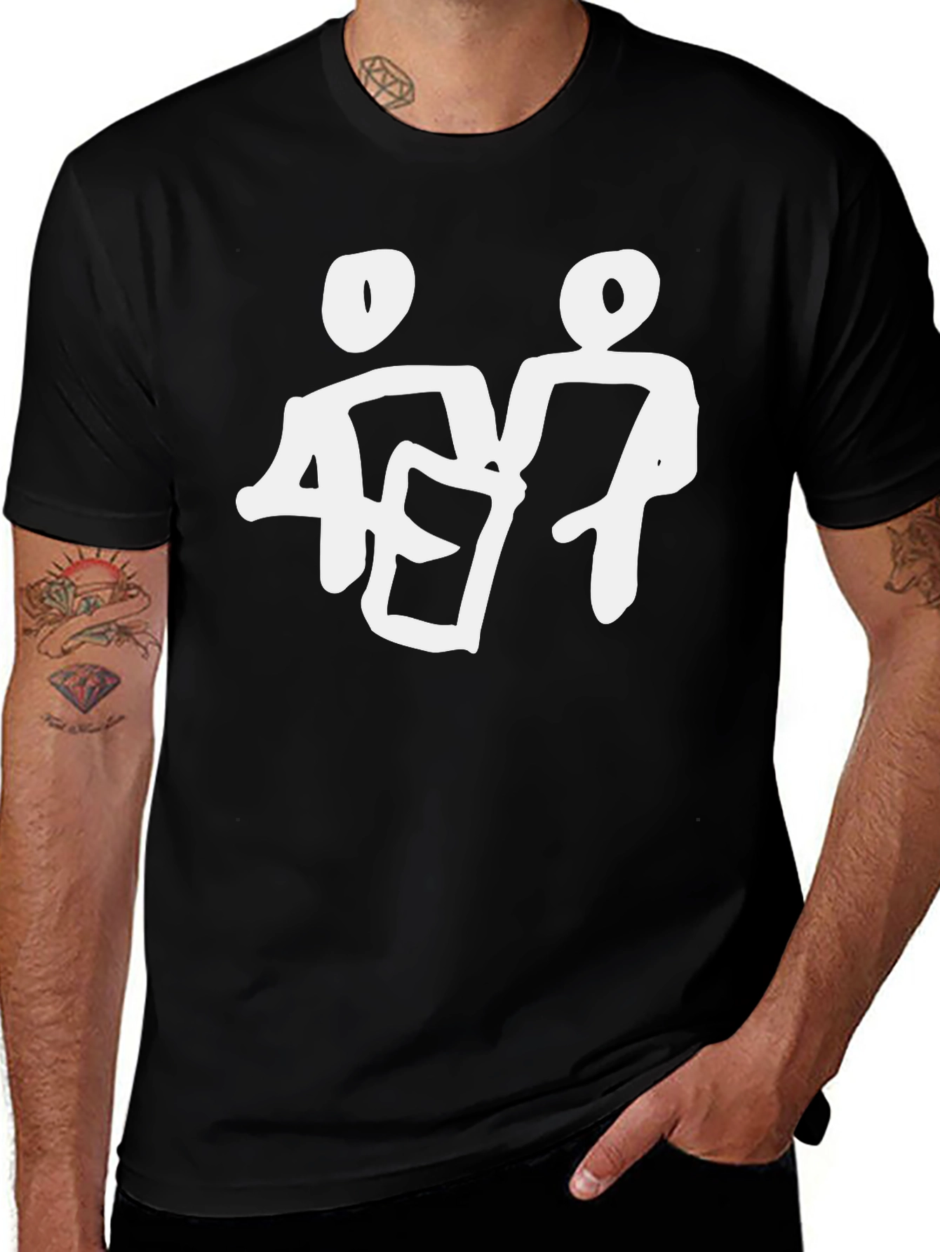 Abstract Art Black T-Shirt: Modern Graphic Tee