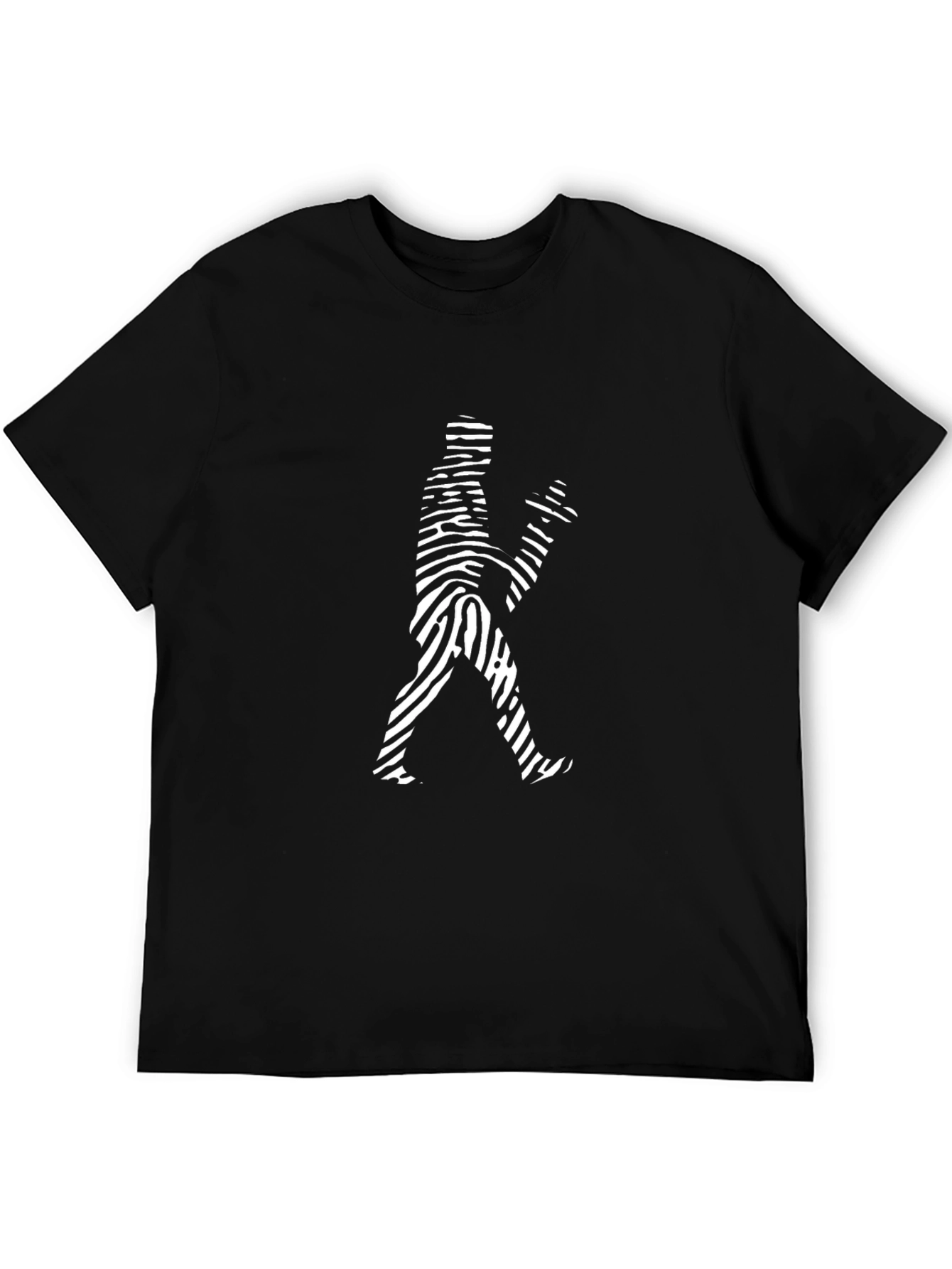 Fingerprint Man Graphic Black T-Shirt