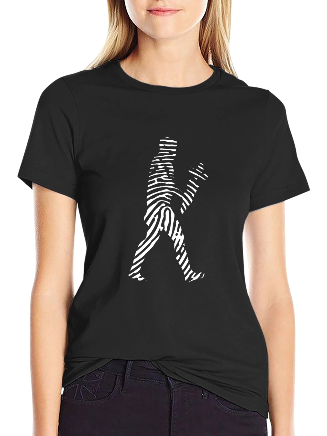 Fingerprint Man Graphic Black T-Shirt