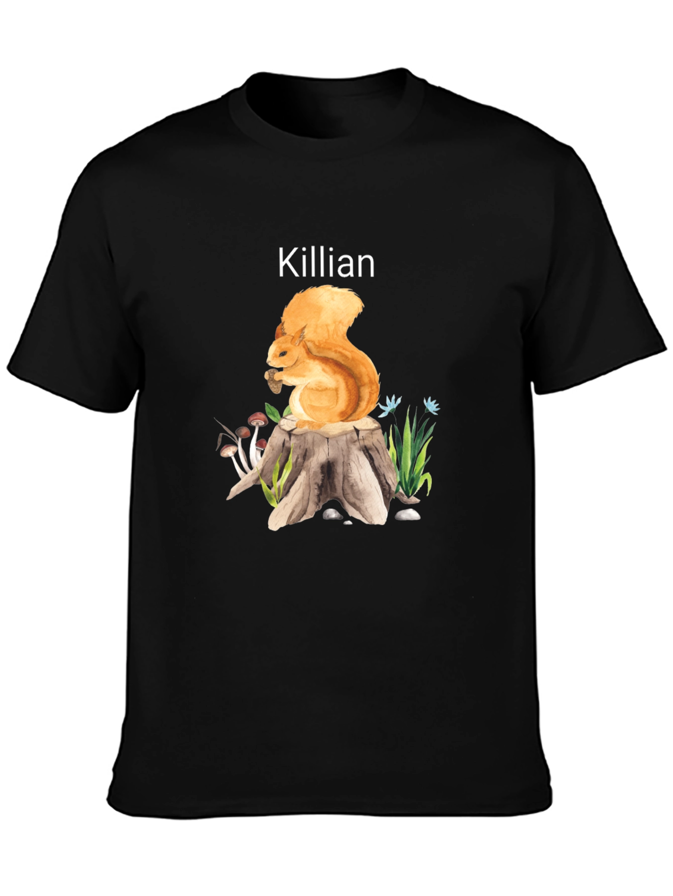 Killian Squirrel on Stump Tee