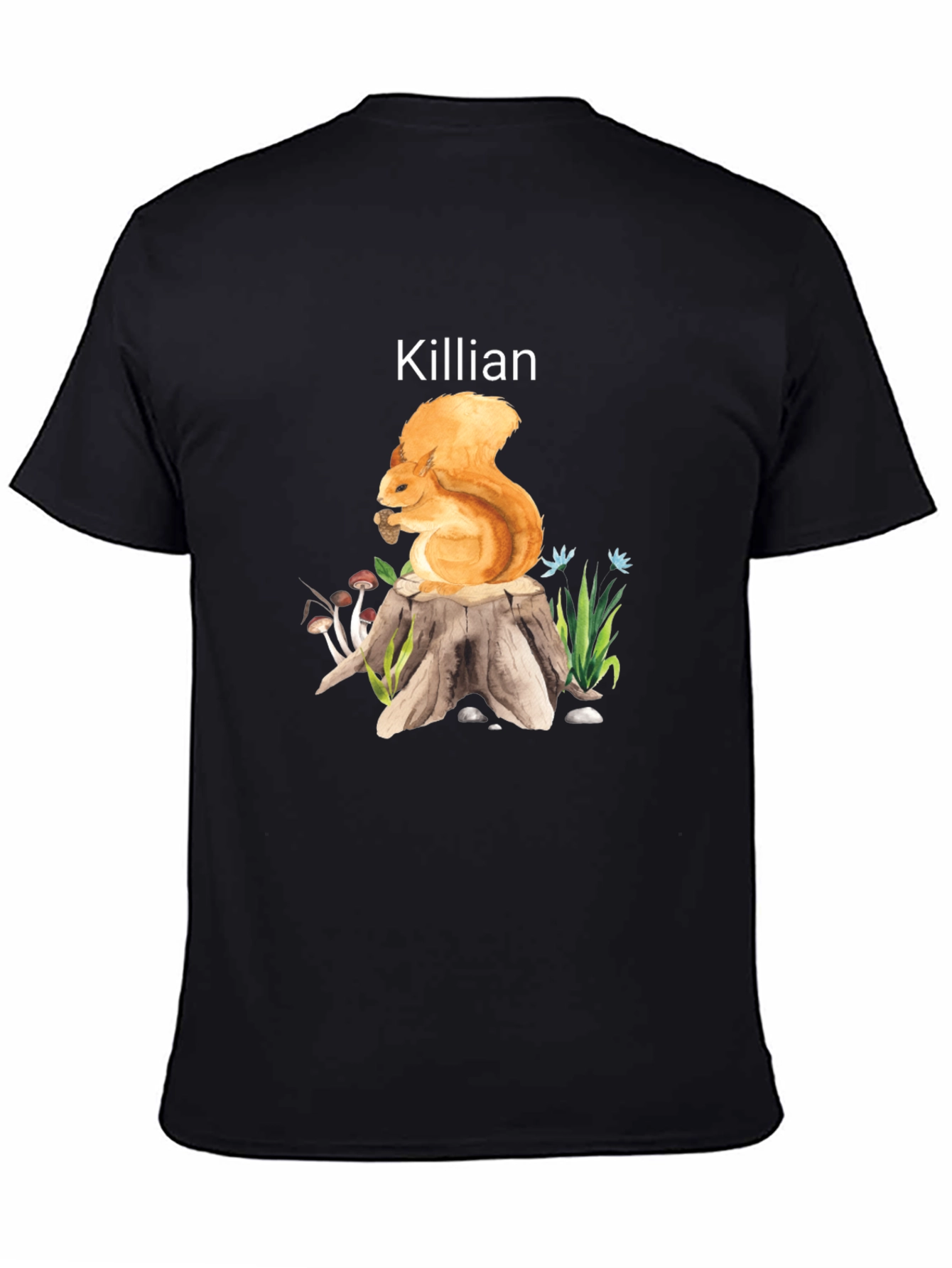 Killian Squirrel on Stump Tee