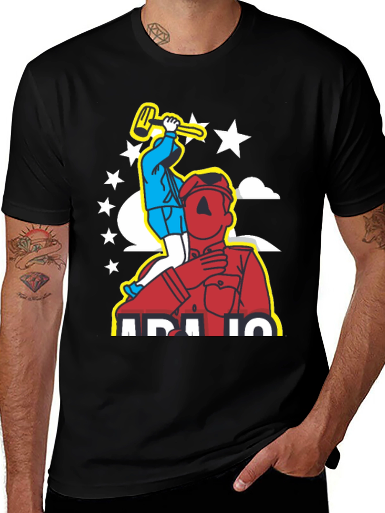 Graphic Print Tee - Mens Black Humor T-Shirt