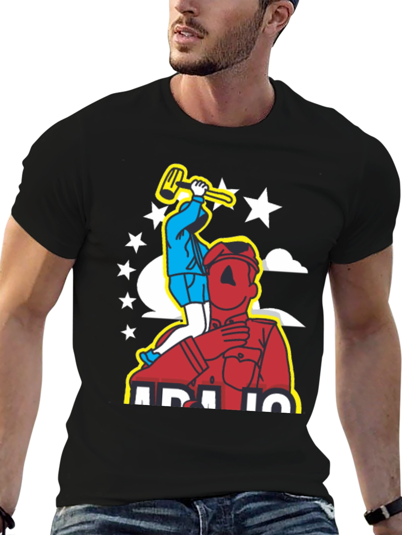 Graphic Print Tee - Mens Black Humor T-Shirt