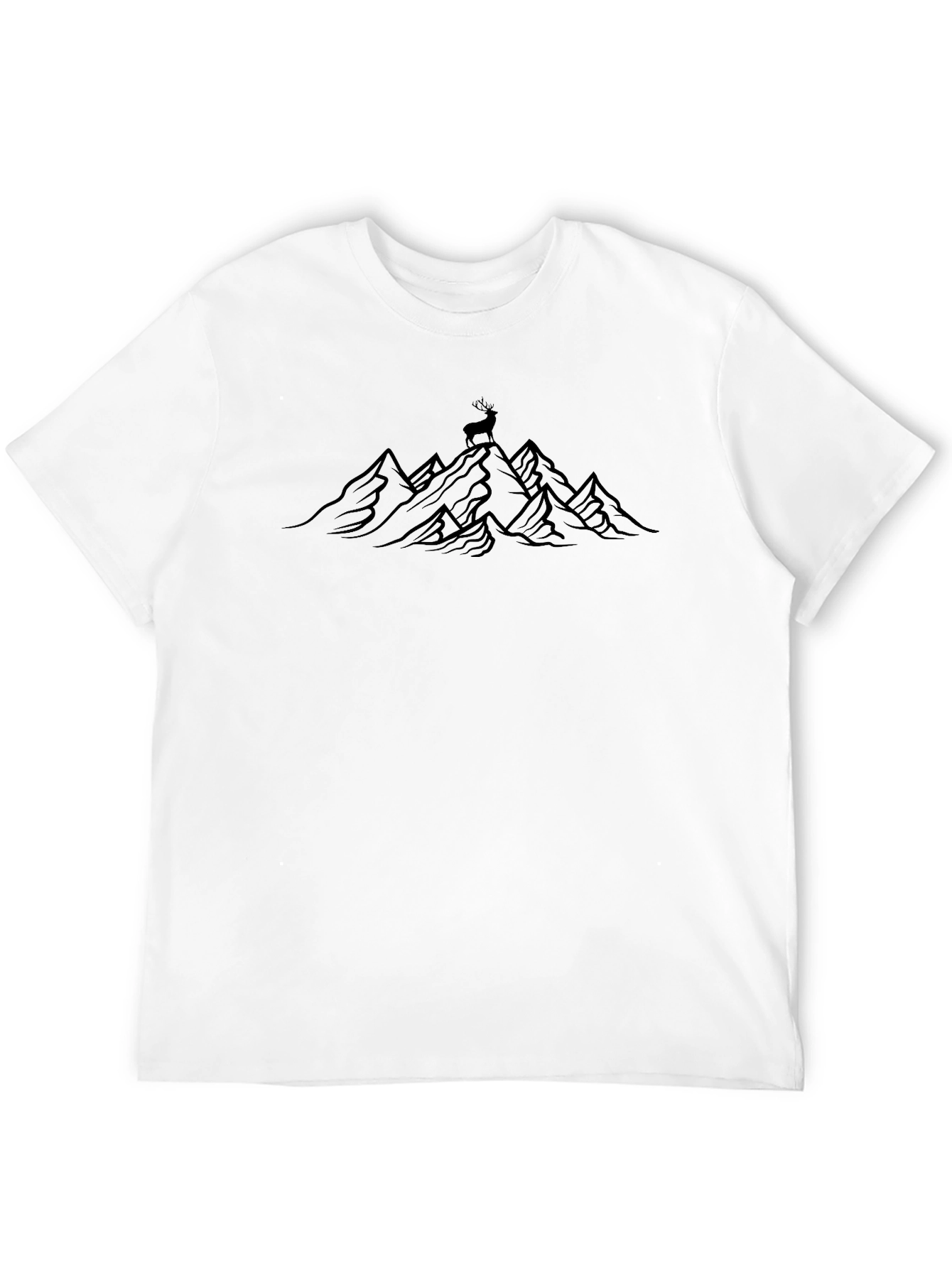 Mountain Deer Graphic Black T-Shirt