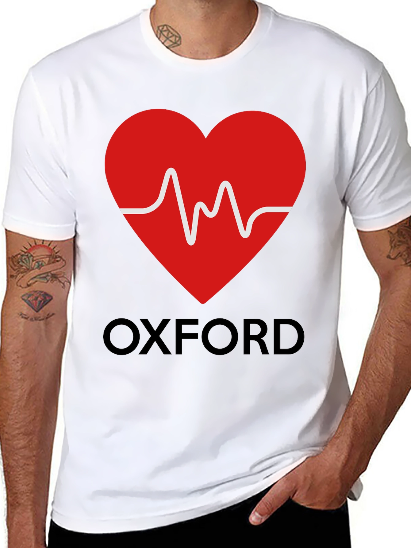 Oxford Heartbeat Graphic Tee - Soft Cotton Blend