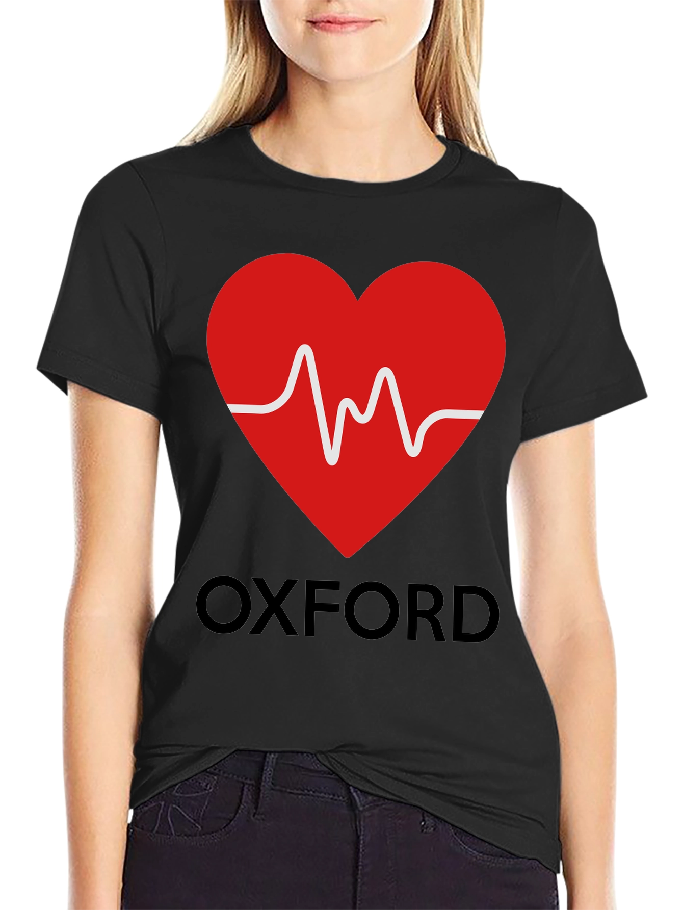 Oxford Heartbeat Graphic Tee - Soft Cotton Blend