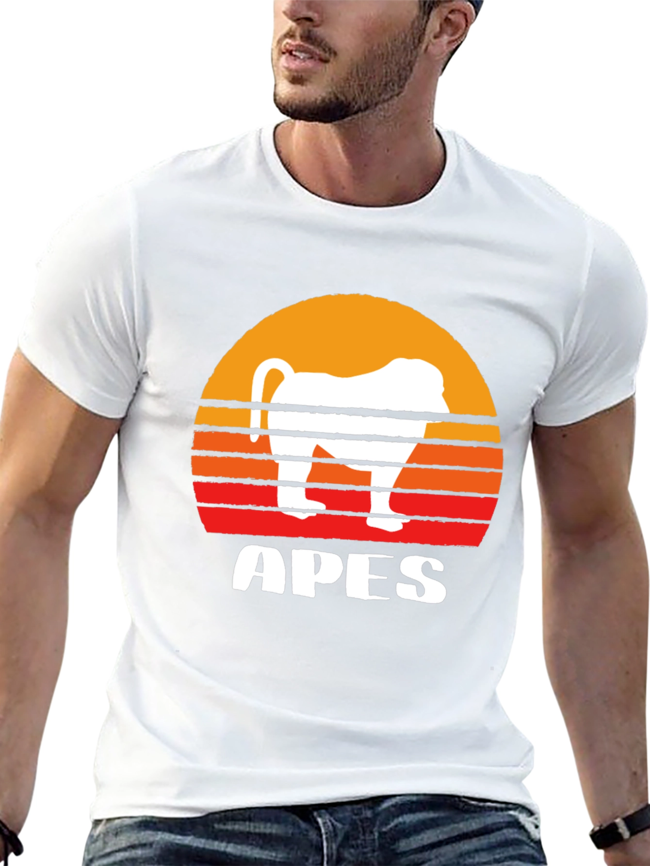 Apes Sunset Graphic T-Shirt - Unique Animal Tee
